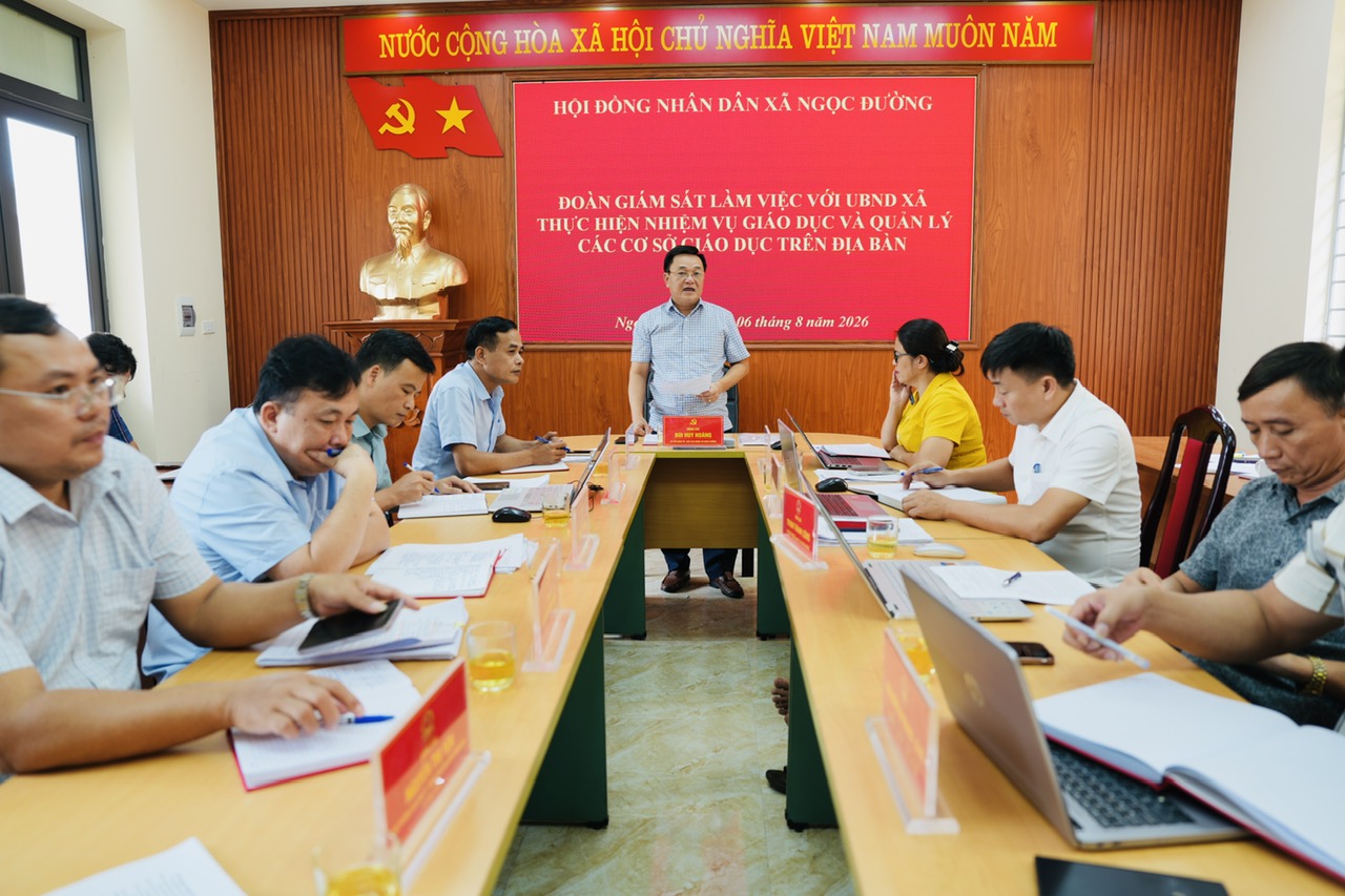 Thường trực HĐND xã Ngọc Đường giám sát việc thực hiện nhiệm vụ giáo dục và quản lý các cơ sở giáo dục trên địa bàn