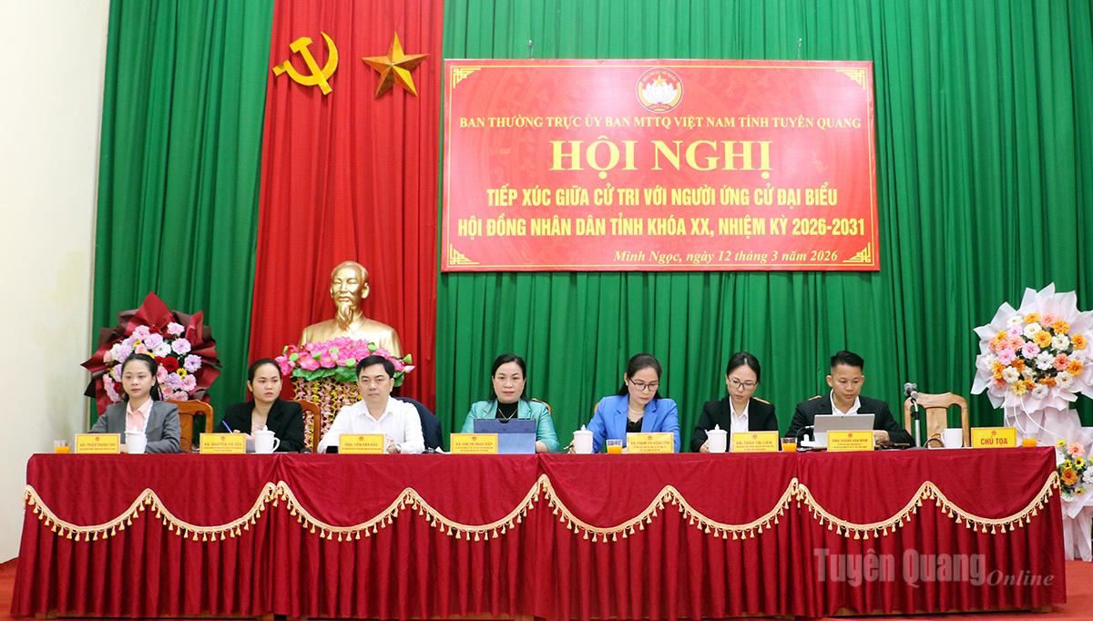 Ứng cử viên đại biểu HĐND tỉnh tiếp xúc cử tri tại xã Minh Ngọc và Minh Sơn