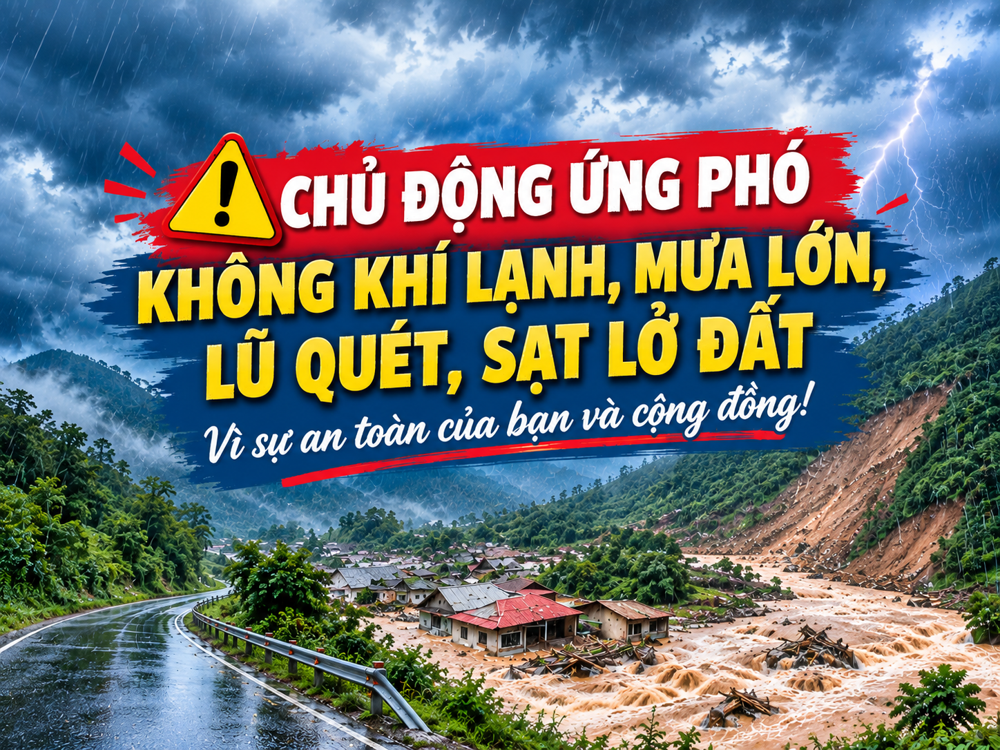 Chủ động ứng phó không khí lạnh, lốc, sét, mưa đá, mưa lớn, ngập lụt