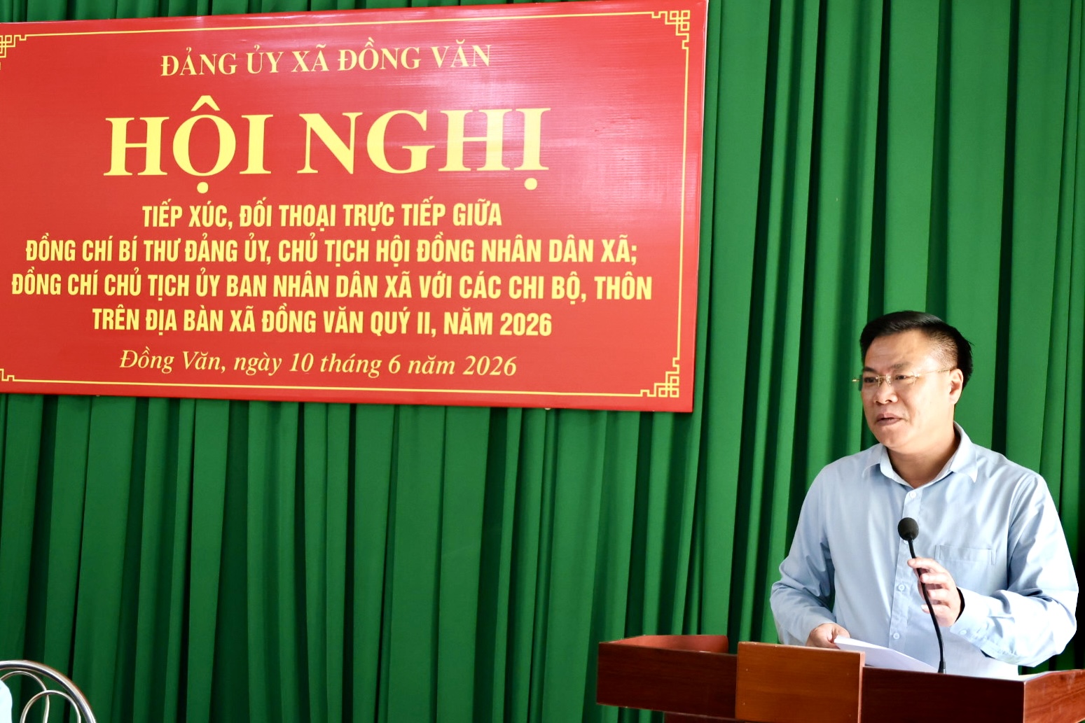HỘI NGHỊ TIẾP XÚC, ĐỐI THOẠI TRỰC TIẾP GIỮA BÍ THƯ ĐẢNG UỶ, CHỦ TỊCH UBND XÃ VỚI CÁC CHI BỘ THÔN TRÊN ĐỊA BÀN XÃ QUÝ II NĂM 2026