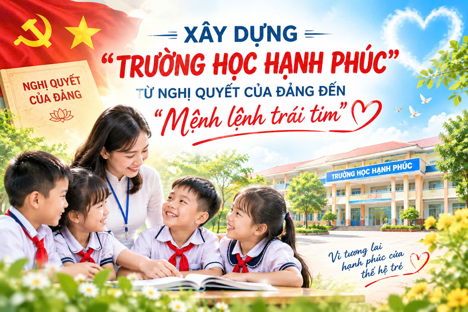 XÂY DỰNG "TRƯỜNG HỌC HẠNH PHÚC": TỪ NGHỊ QUYẾT CỦA ĐẢNG ĐẾN "MỆNH LỆNH TRÁI TIM"  Ở MỘT CHI BỘ CƠ SỞ