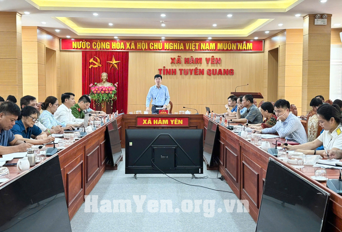 UBND xã Hàm Yên họp giao ban tháng 7 năm 2025