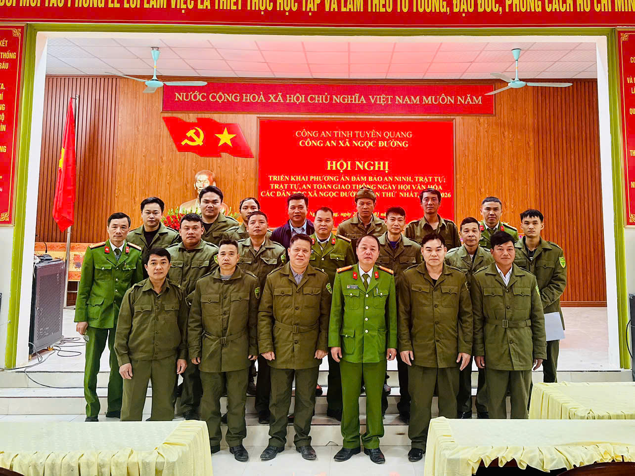 Công an xã Ngọc Đường triển khai phương án đảm bảo   an ninh, trật tự; trật tự, an toàn giao thông Ngày hội Văn hóa dân tộc   lần thứ I, năm 2026 trên địa bàn xã.