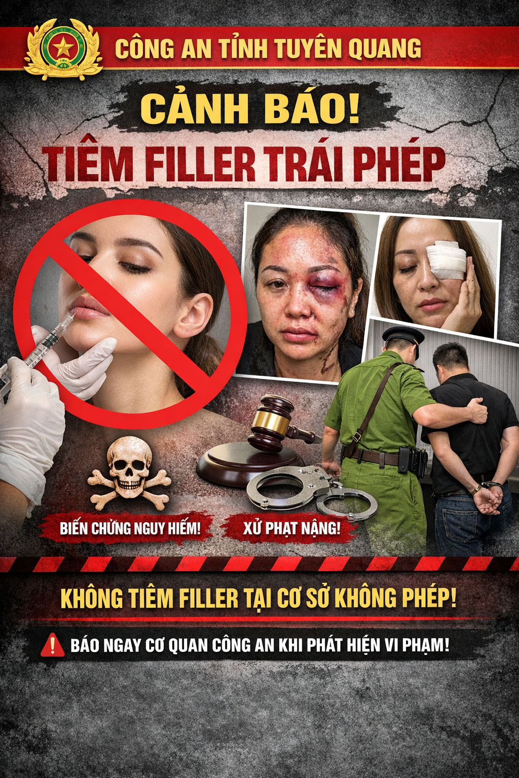 CẢNH BÁO: NGUY HIỂM TỪ HOẠT ĐỘNG TIÊM FILLER TRÁI PHÉP 