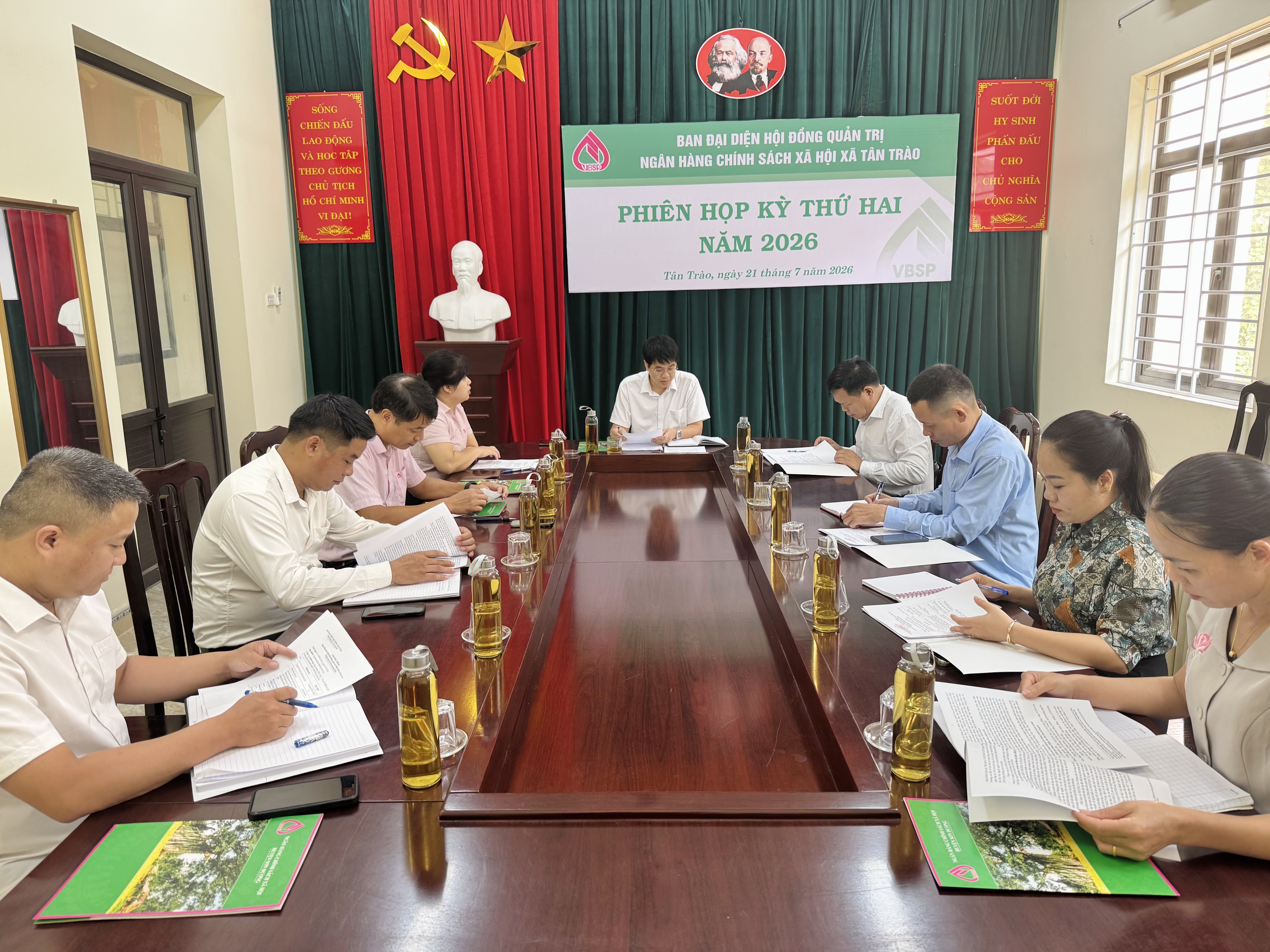 Ban đại diện HĐQT Ngân hàng Chính sách xã hội xã Tân Trào tổ chức phiên họp thứ hai năm 2026