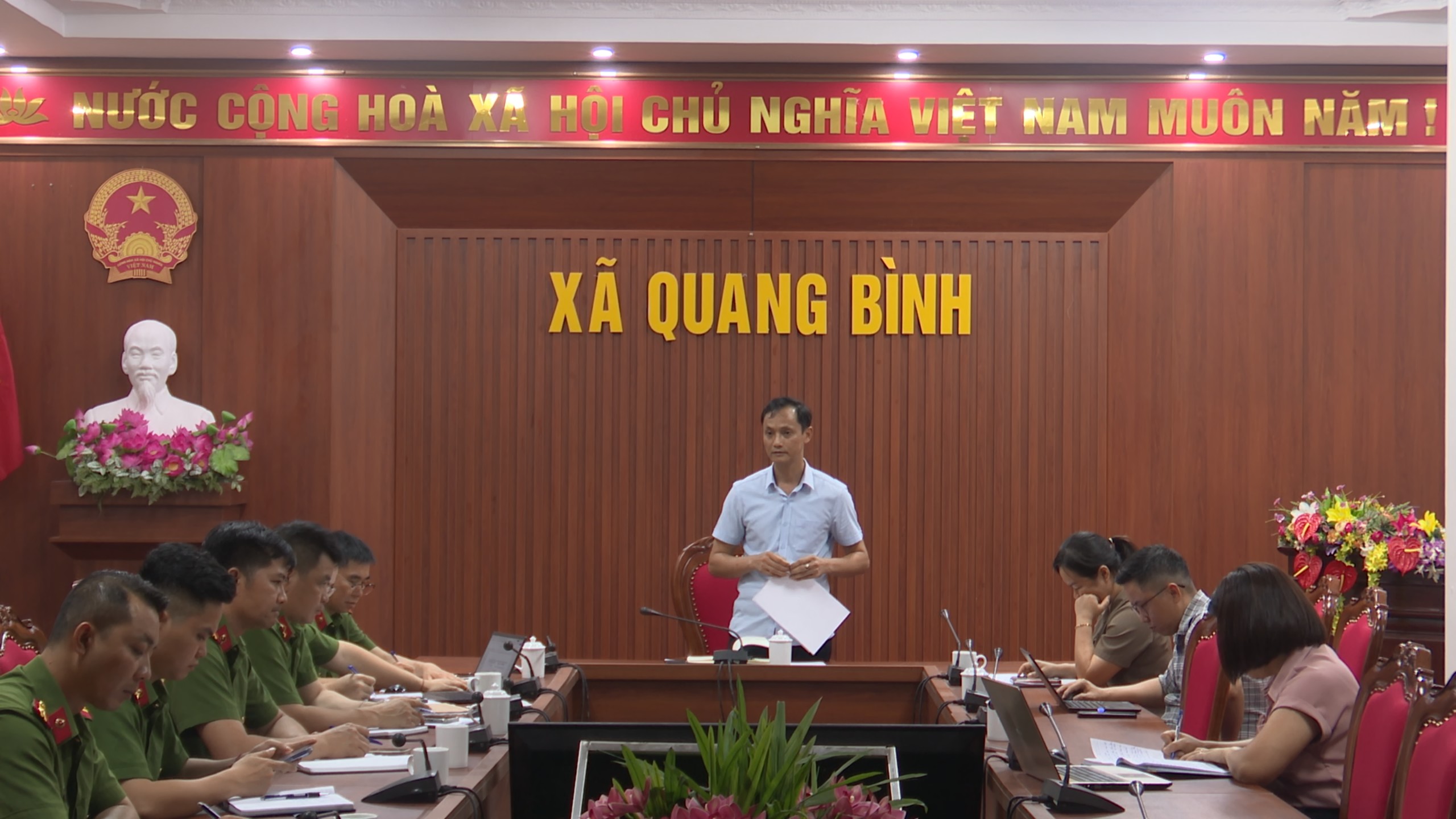Chủ tịch UBND xã làm việc với lực lượng Công an xã về công tác ANTT