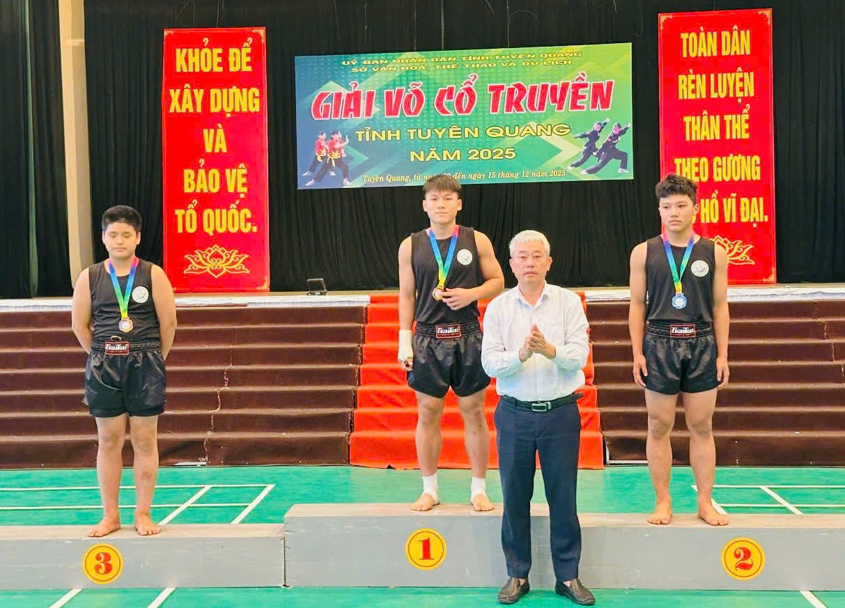 Lực Hành có 5 huy chương vàng, 4 huy chương bạc tại Giải Võ cổ truyền tỉnh Tuyên Quang năm 2025