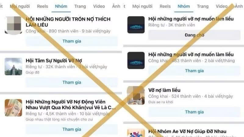 CẢNH GIÁC VỚI CÁC HỘI NHÕM "VỠ NỢ LÀM LIỀU" TRÊN MẠNG