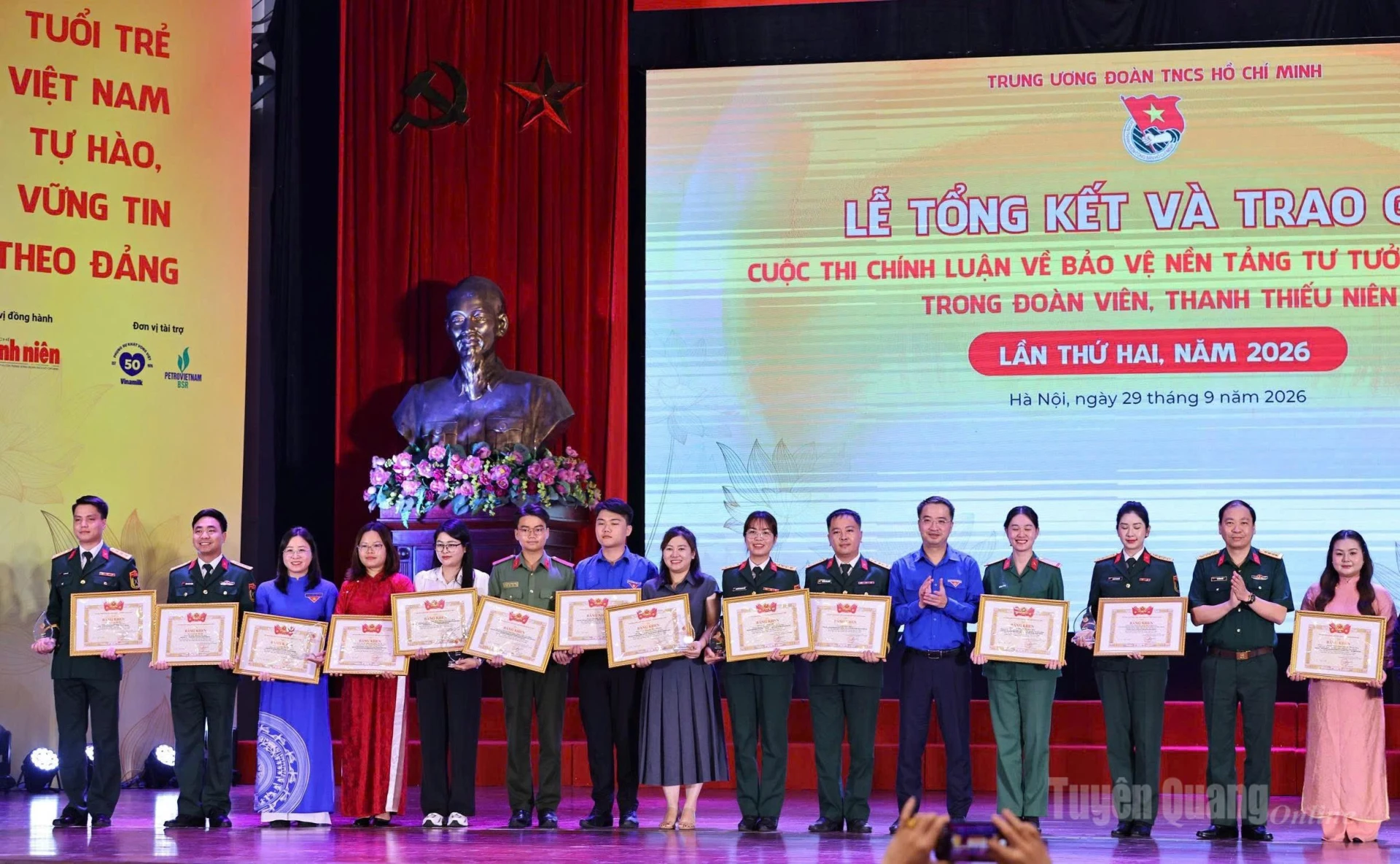 Tuyên Quang đoạt giải B Cuộc thi Chính luận về bảo vệ nền tảng tư tưởng của Đảng trong đoàn viên, thanh thiếu niên