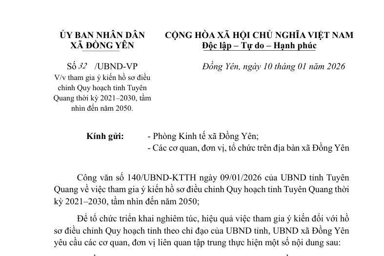 Số  32 /UBND-VP