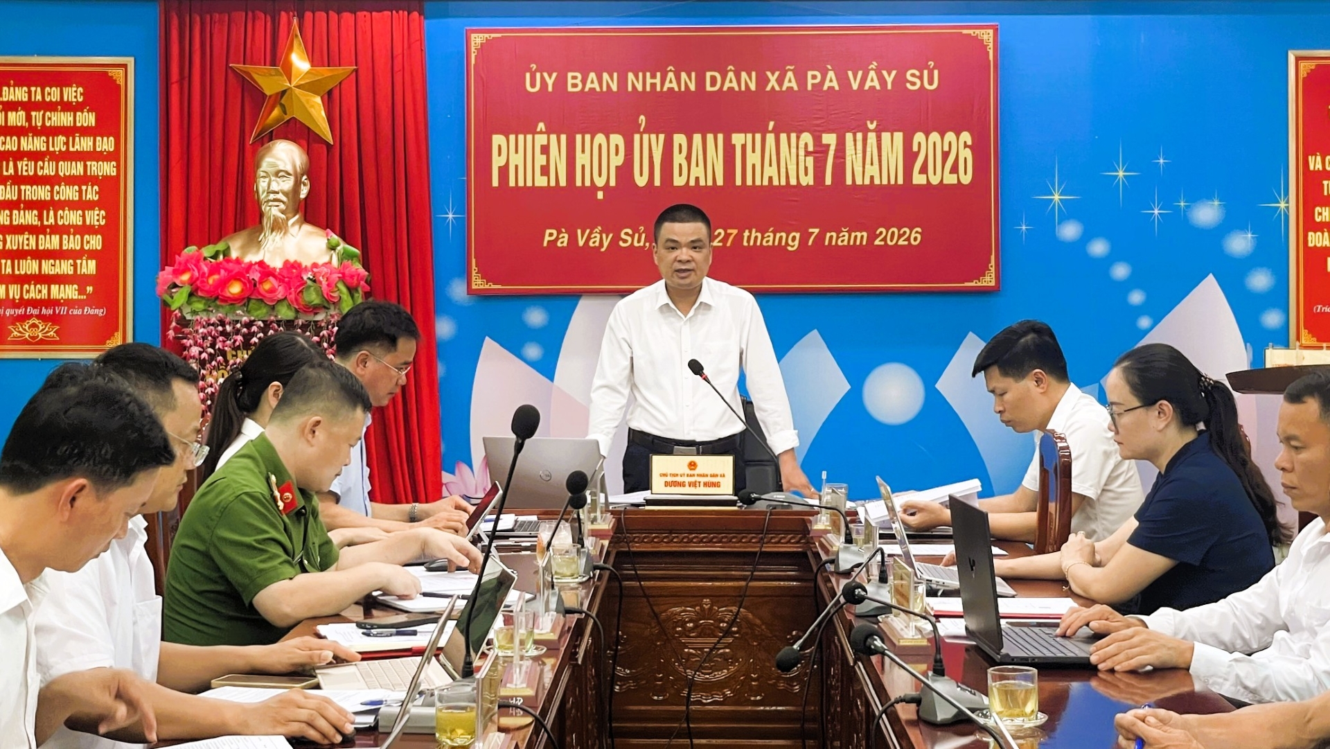 Phiên họp UBND xã thường kỳ tháng 7, triển khai nhiệm vụ trọng tâm tháng 8 năm 2026