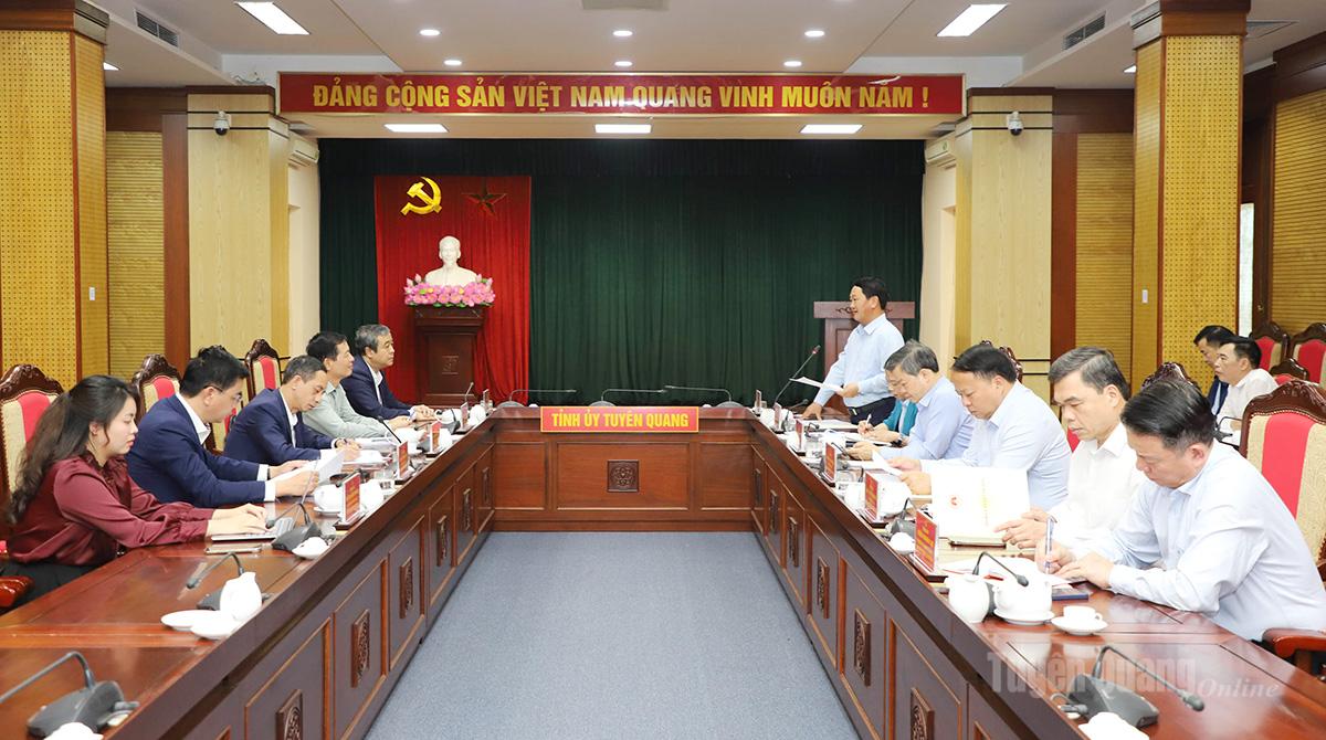 Đoàn kiểm tra, giám sát số 20 của Bộ Chính trị, Ban Bí thư làm việc với Thường trực Tỉnh ủy