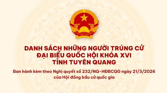 Danh sách những người trúng cử đại biểu Quốc hội khóa XVI tỉnh Tuyên Quang