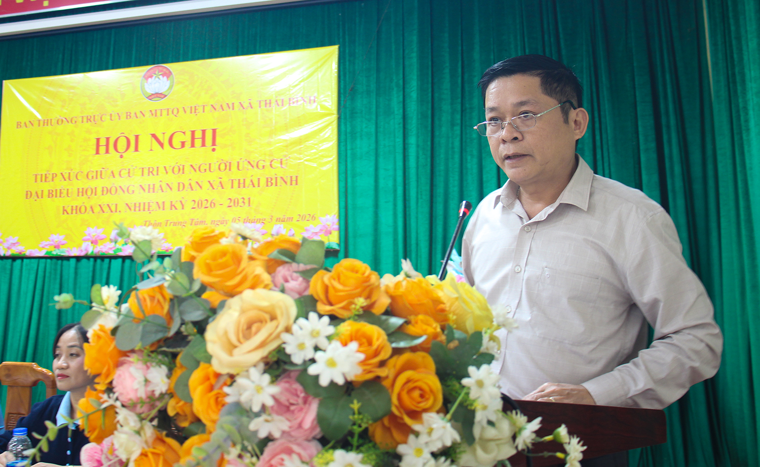 Hội nghị tiếp xúc cử tri vận động bầu cử đại biểu hội đồng nhân dân xã thái bình tại đơn vị bầu cử số 5