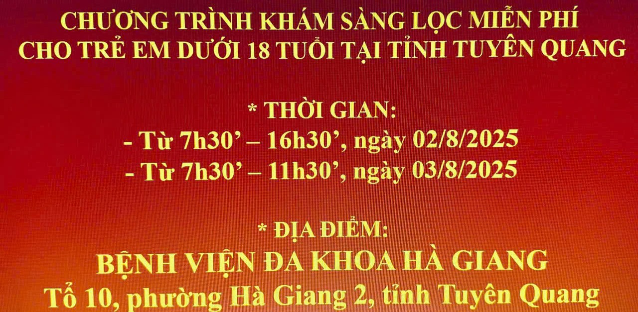 Thông tin về chương trình hỗ trợ hoạt động khám sàng lọc bệnh tim bẩm sinh cho trẻ em tại tỉnh Tuyên Quang