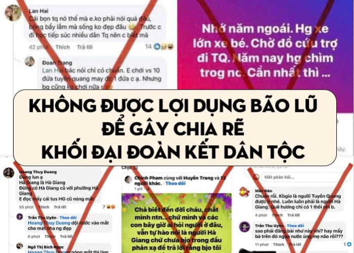 Không được lợi dụng bão lũ để gây chia rẽ khối đại đoàn kết dân tộc