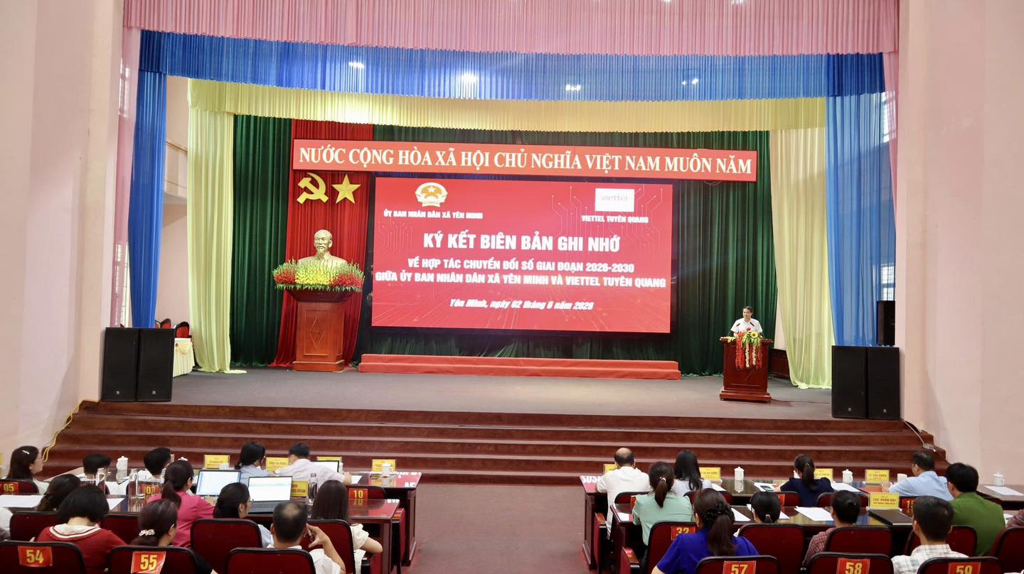 CHƯƠNG TRÌNH KÝ KẾT BIÊN BẢN THỎA THUẬN HỢP TÁC GIỮA UBND XÃ YÊN MINH VÀ VIETTEL TUYÊN QUANG VỀ CHUYỂN ĐỔI SỐ NĂM 2026