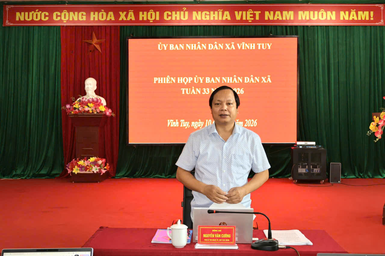 UBND xã Vĩnh Tuy tổ chức phiên họp tuần 33 năm 2026