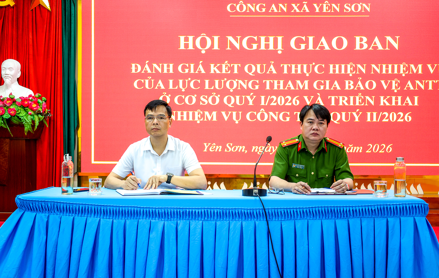 Công an xã Yên Sơn tổ chức Hội nghị Giao ban đánh giá kết quả thực hiện nhiệm vụ của lực lượng tham gia bảo vệ ANTT ở cơ sở