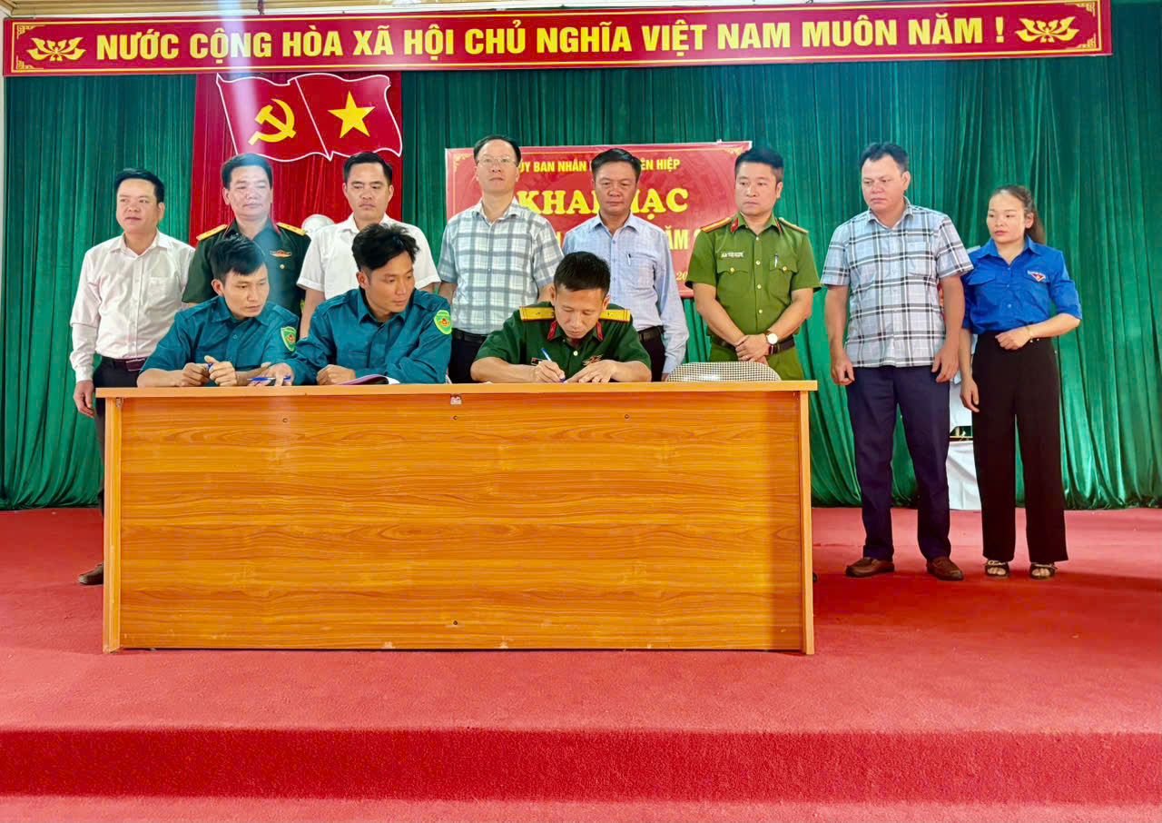 Ban CHQS xã Liên Hiệp khai mạc huấn luyện dân quân năm 2026