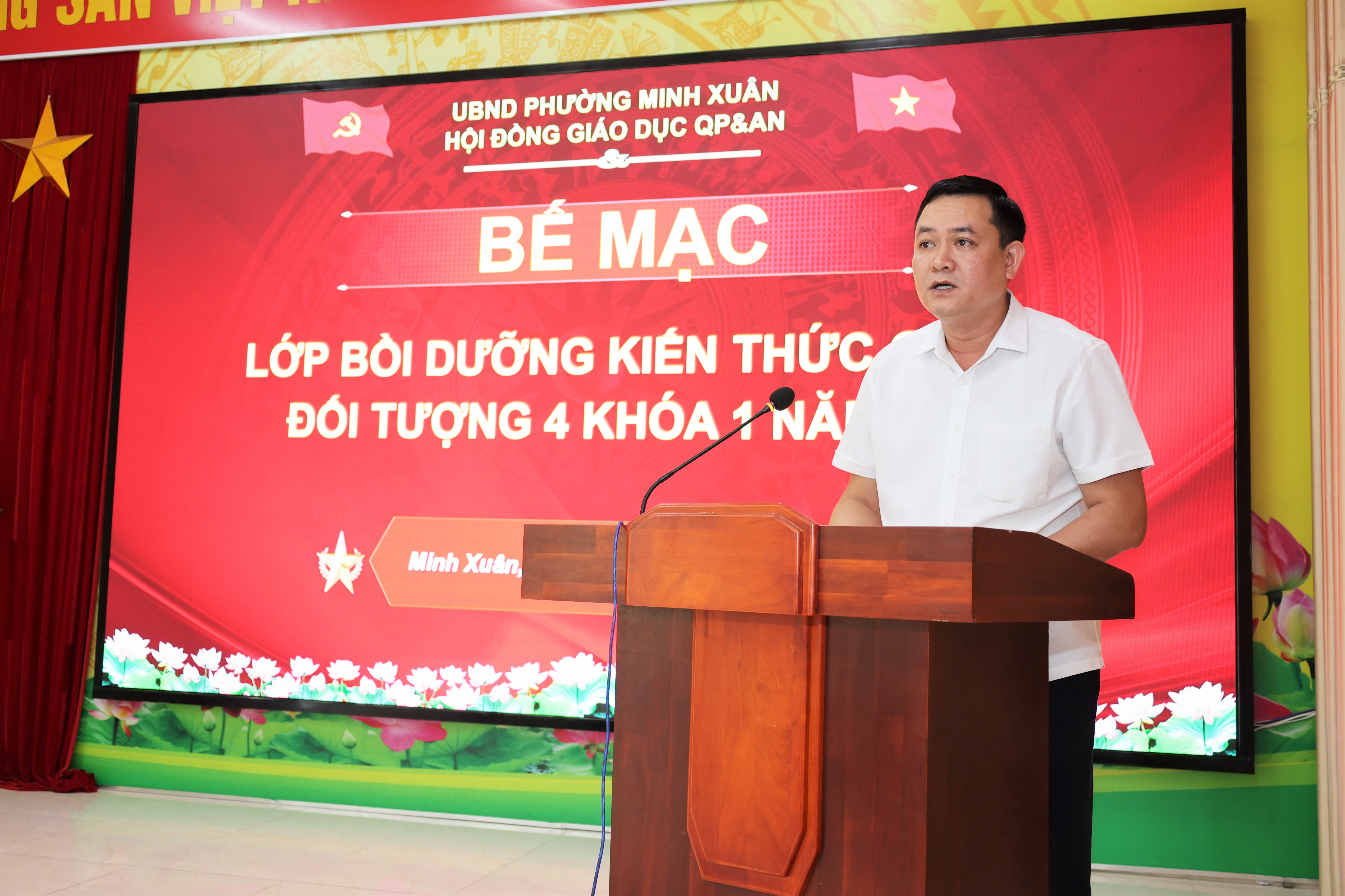 Phường Minh Xuân Bế mạc lớp bồi dưỡng kiến thức quốc phòng và an ninh đối tượng 4 khóa I năm 2026