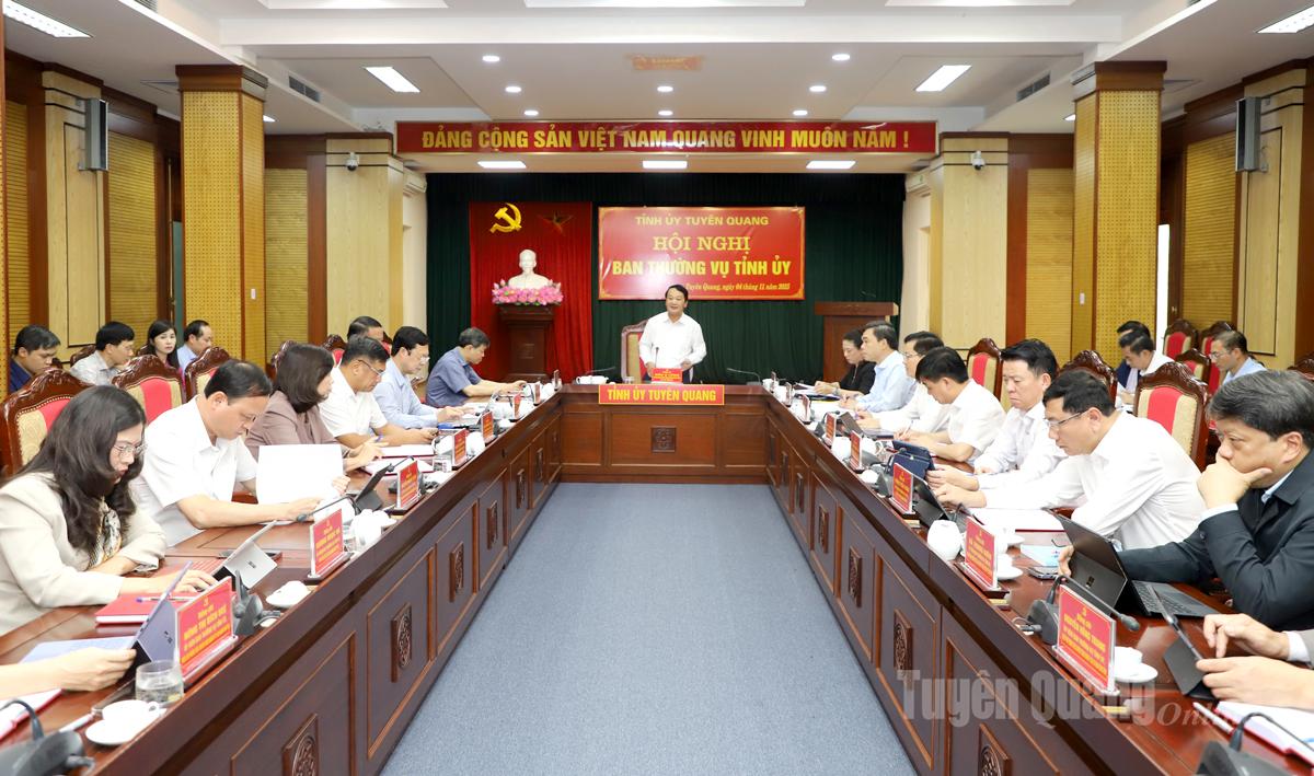 Hội nghị Ban Thường vụ Tỉnh ủy thường kỳ tháng 10-2025