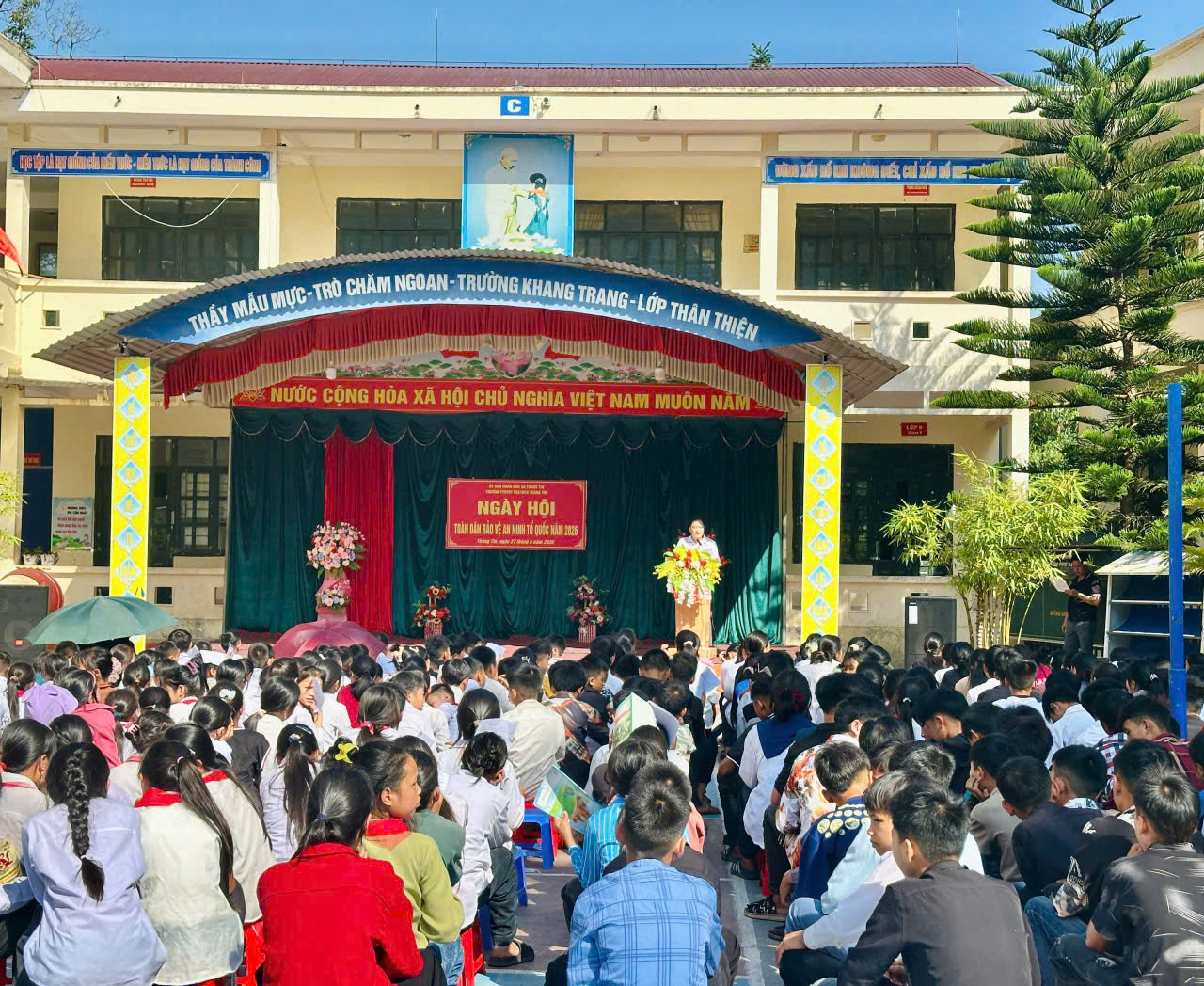Trường PTDTBT TH&THCS Thàng Tín tổ chức sôi nổi “Ngày hội toàn dân bảo vệ an ninh tổ quốc” năm 2026 và truyền thông kỹ năng trước kỳ nghỉ hè