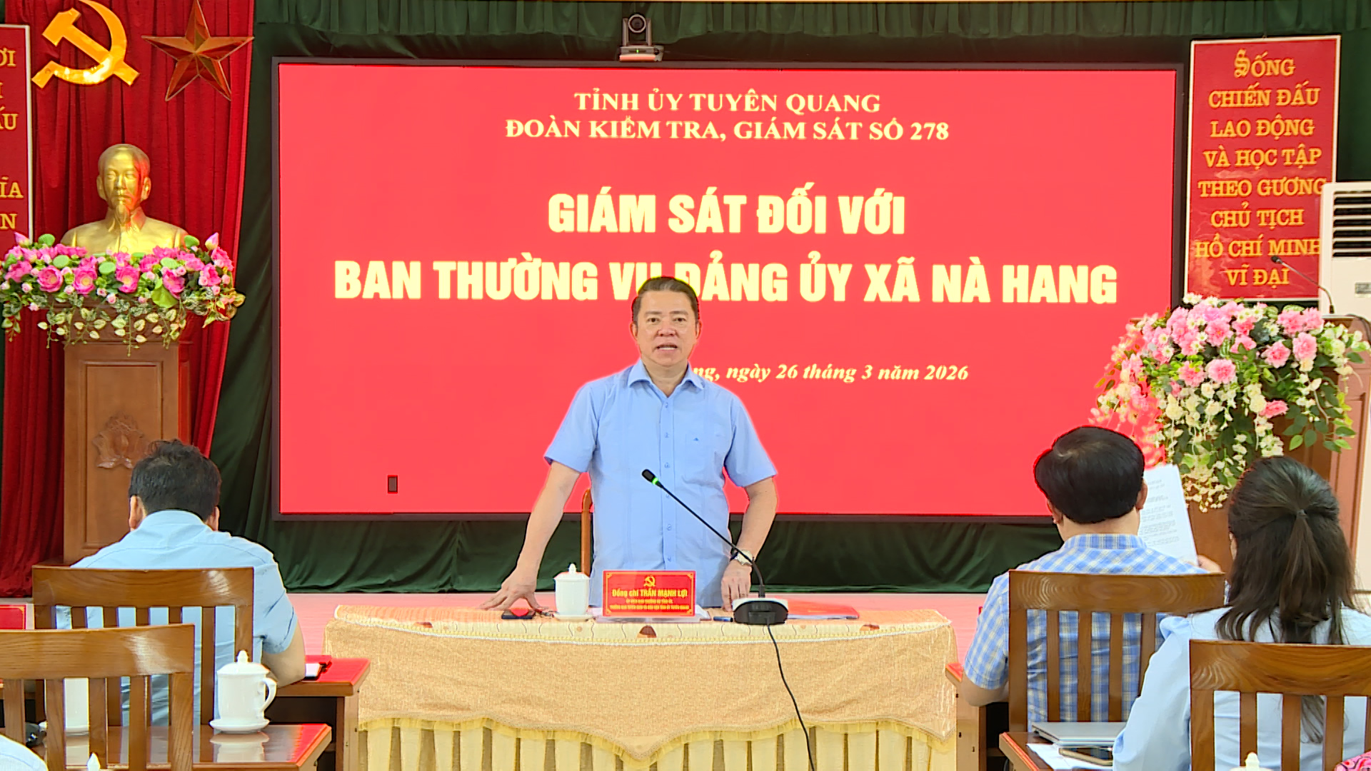 Đoàn công tác số 278 của Ban Thường vụ Tỉnh ủy kiểm tra, giám sát tại xã Nà Hang