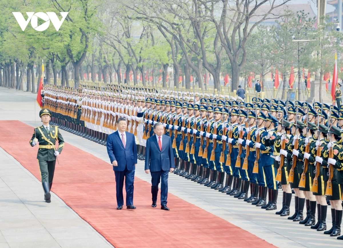 Lễ đón trọng thể Tổng Bí thư, Chủ tịch nước Tô Lâm thăm cấp Nhà nước đến Trung Quốc