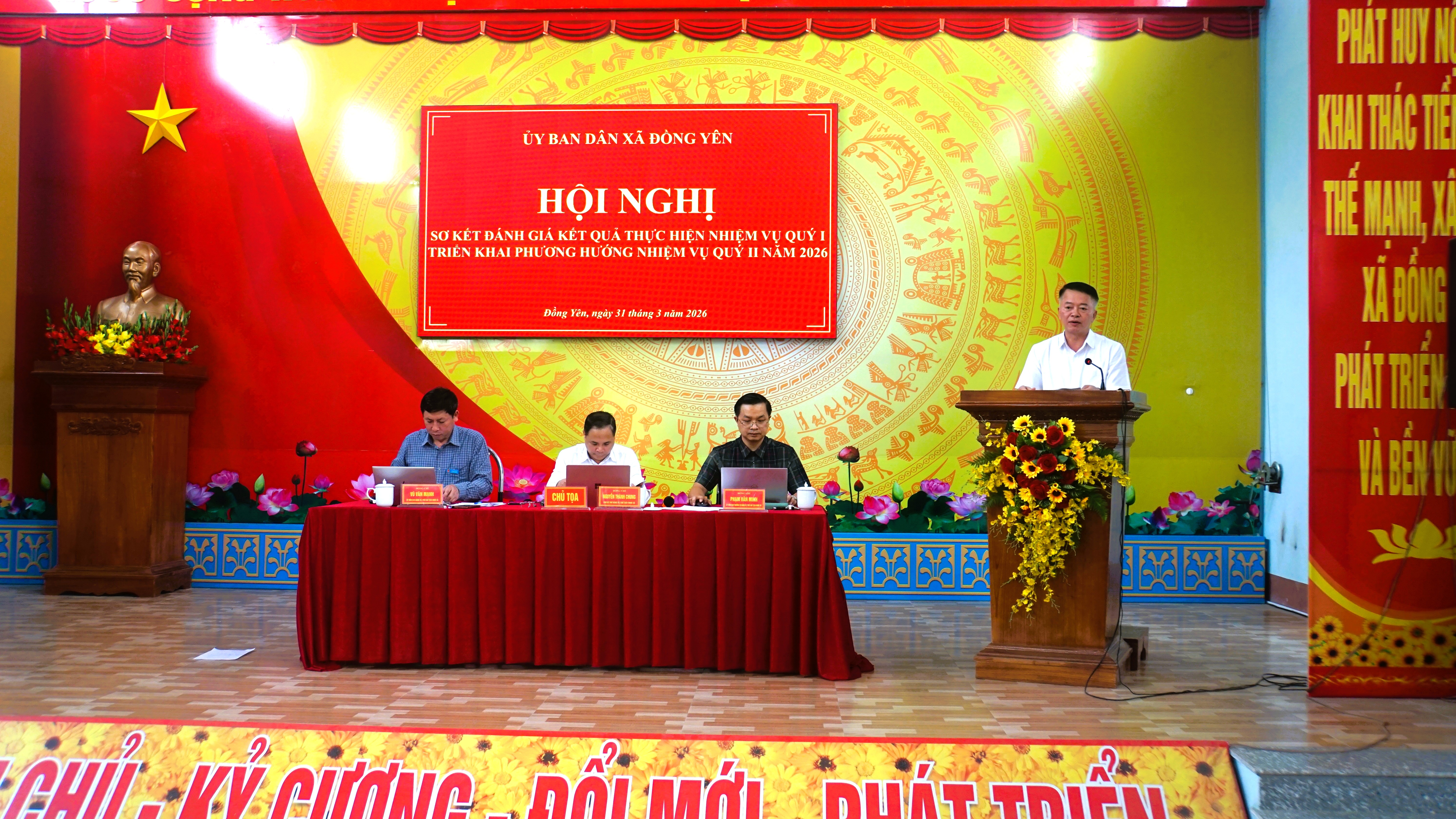 UBND xã Đồng Yên sơ kết công tác quý I năm 2026