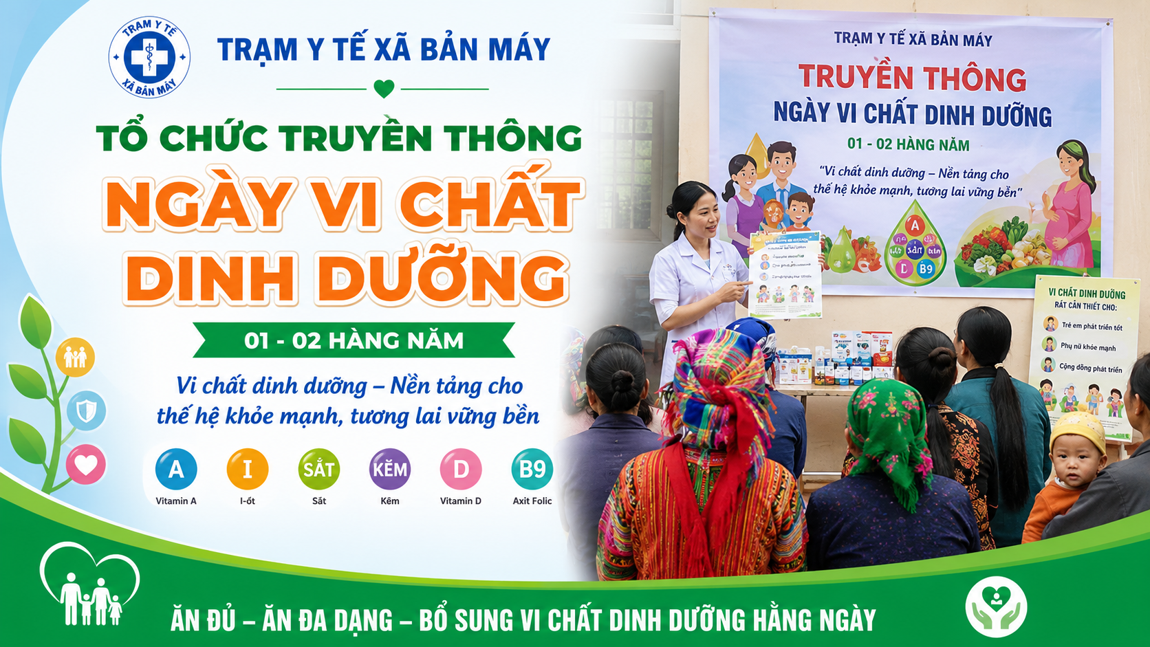 TRẠM Y TẾ XÃ BẢN MÁY TỔ CHỨC TRUYỀN THÔNG NGÀY VI CHẤT DINH DƯỠNG, UỐNG VITAMIN A VÀ TẨY GIUN CHO TRẺ EM ĐỢT I NĂM 2026