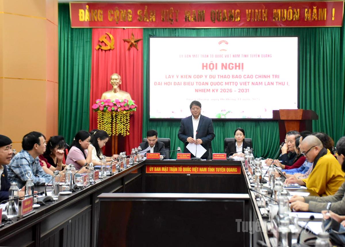 Ủy ban MTTQ Việt Nam tỉnh lấy ý kiến góp ý dự thảo Báo cáo chính trị Đại hội đại biểu toàn quốc MTTQ Việt Nam lần thứ I