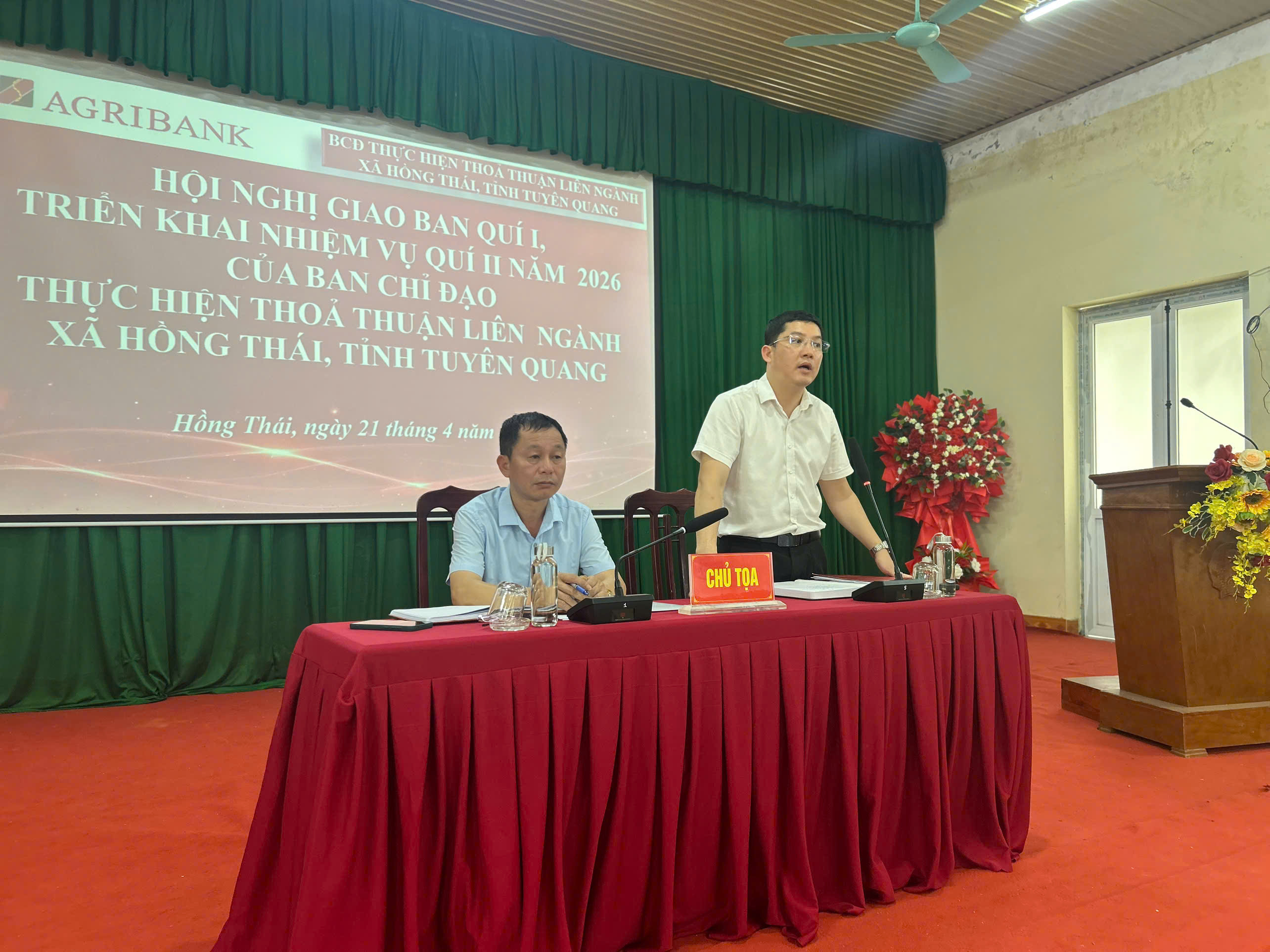 Ban Chỉ đạo thực hiện thỏa thuận liên ngành xã Hồng Thái tổ chức Hội nghị giao ban quý I, triển khai nhiệm vụ quý II năm 2026.