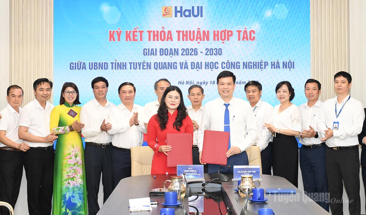 Tỉnh Tuyên Quang và Đại học Công nghiệp Hà Nội ký kết hợp tác chiến lược giai đoạn 2026-2030