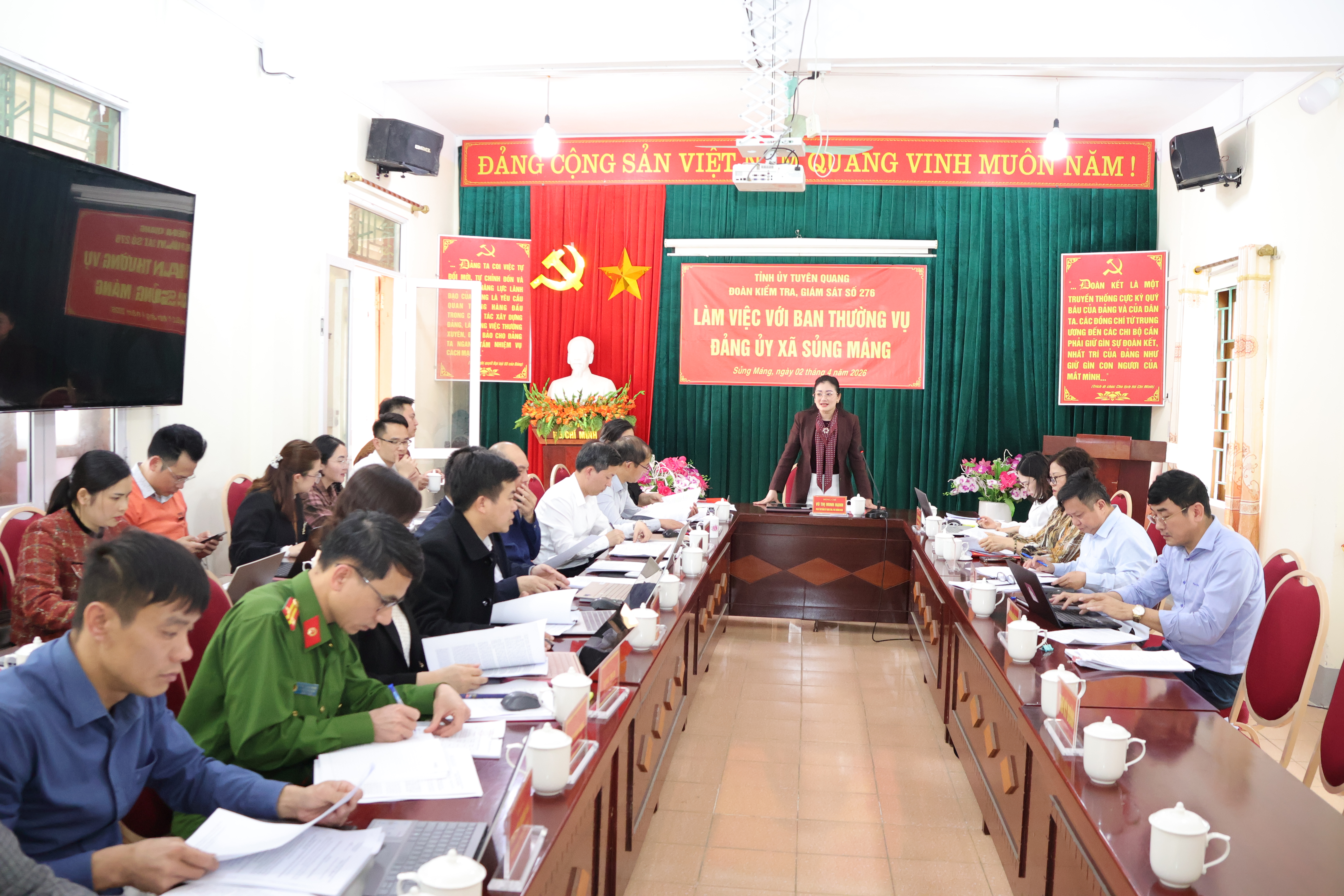 Đoàn kiểm tra, giám sát số 276 làm việc tại xã Sủng Máng