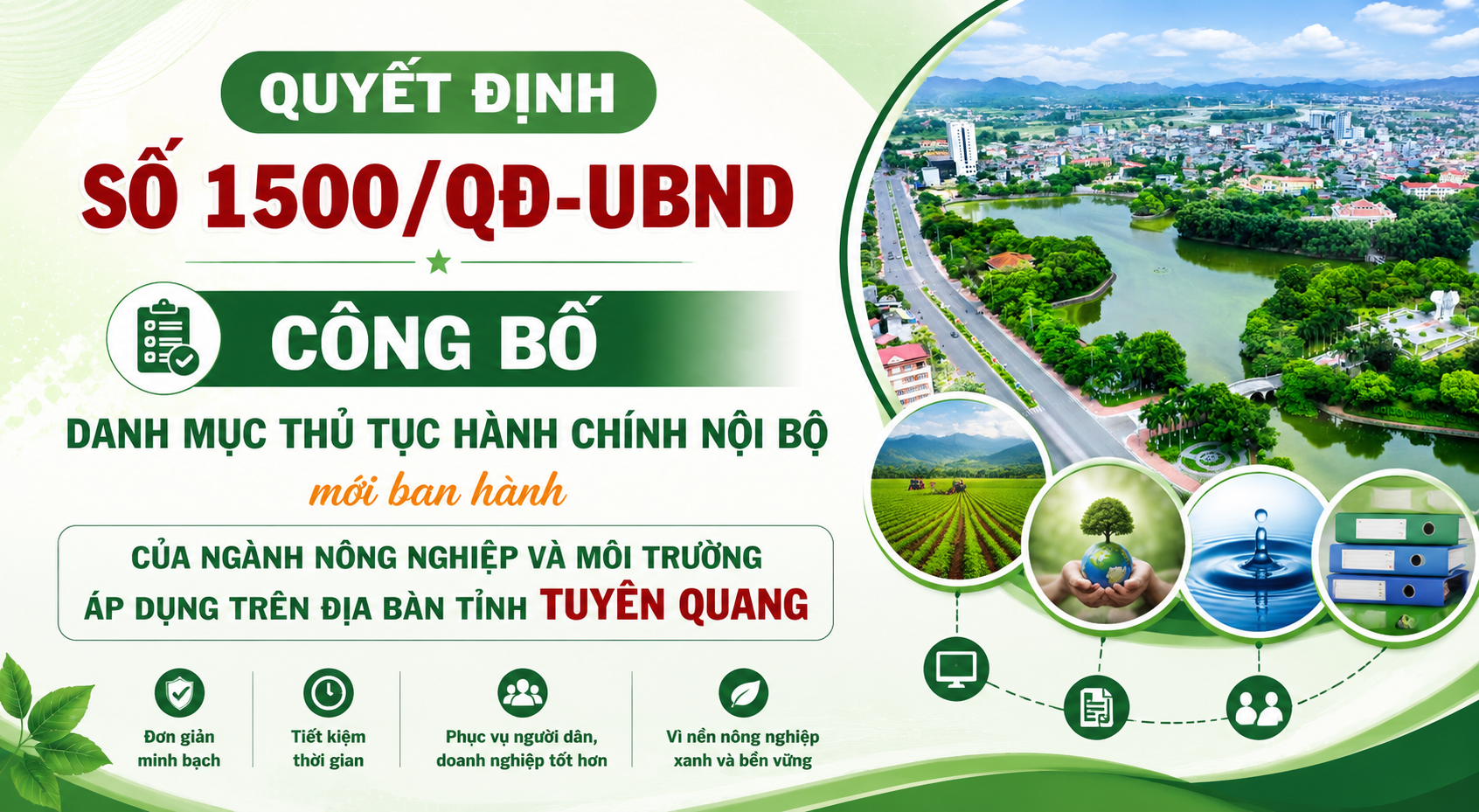 Quyết định công bố Danh mục thủ tục hành chính nội bộ mới ban hành của ngành Nông nghiệp và Môi trường áp dụng trên địa bàn tỉnh Tuyên Quang.