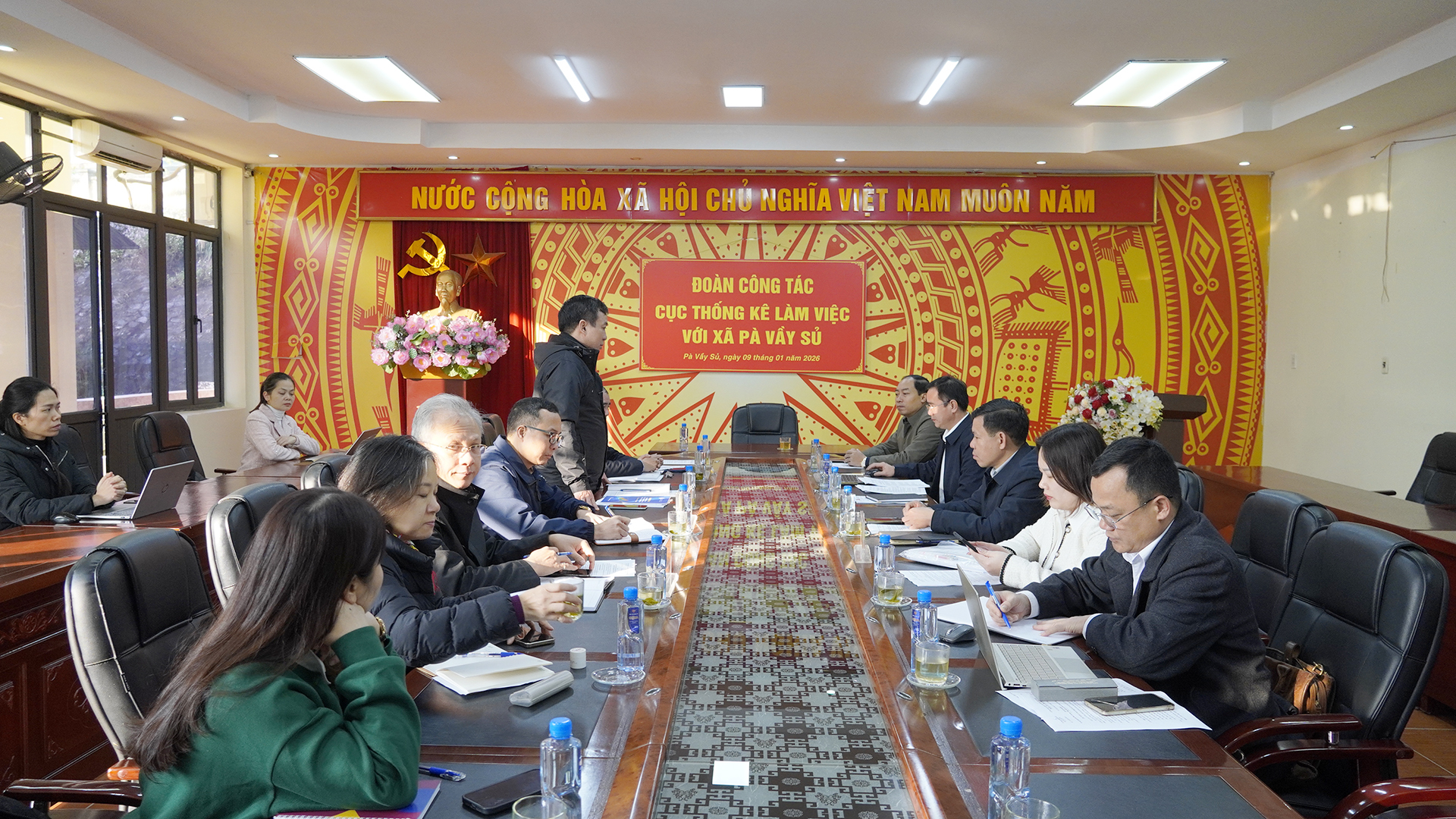 Đoàn công tác Cục Thống kê làm việc tại xã Pà Vầy Sủ về tổng điều tra kinh tế năm 2026