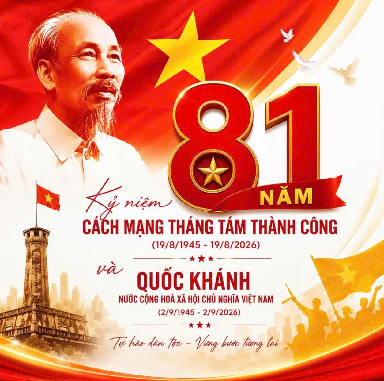 KỶ NIỆM 81 NĂM CÁCH MẠNG THÁNG TÁM THÀNH CÔNG (19/8/1945 – 19/8/2026) VÀ QUỐC KHÁNH NƯỚC CỘNG HÒA XÃ HỘI CHỦ NGHĨA VIỆT NAM (02/9/1945 – 02/9/2026)