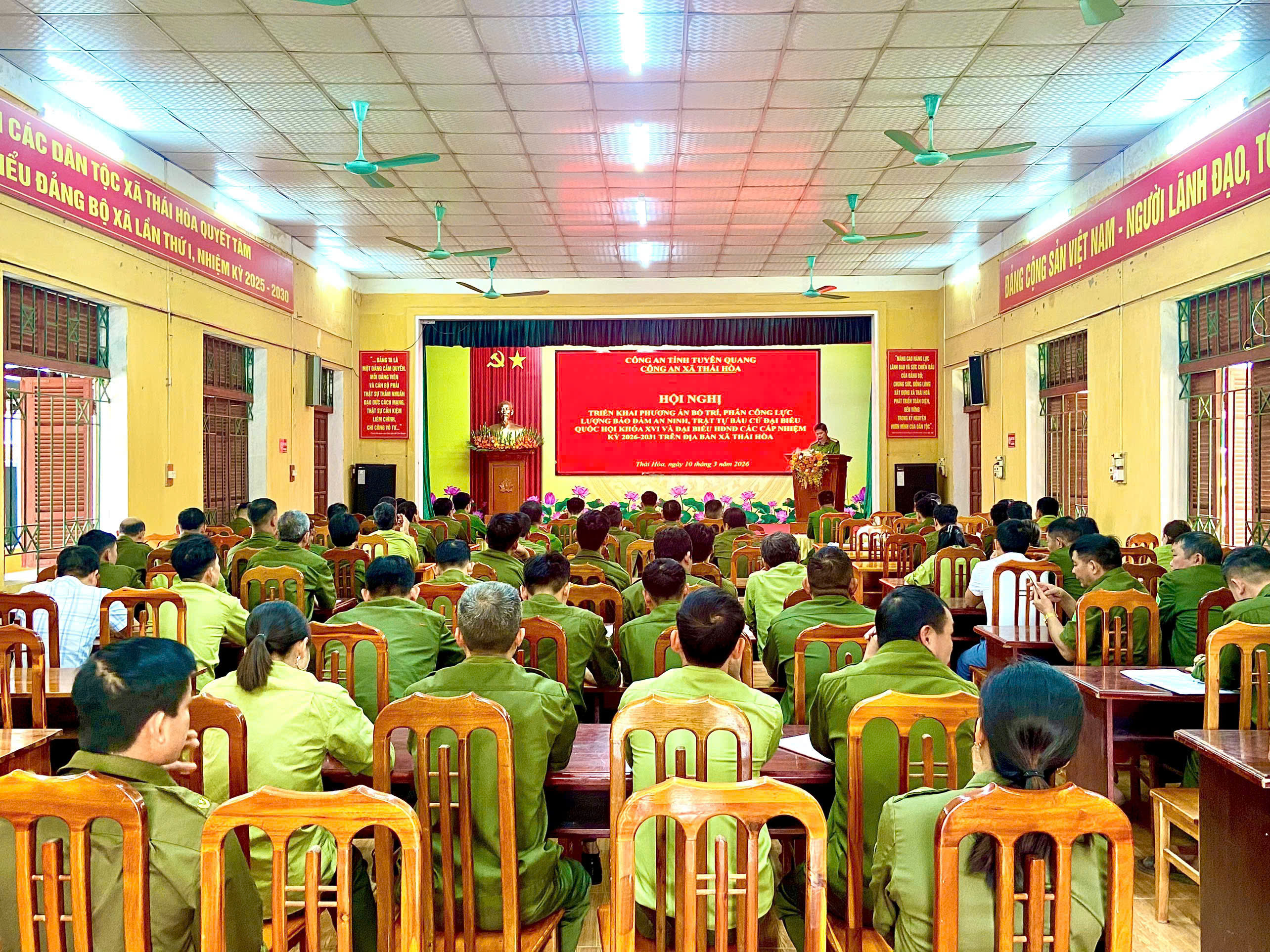 CÔNG AN XÃ THÁI HOÀ QUYẾT TÂM ĐẢM BẢO AN TOÀN TUYỆT ĐỐI CUỘC BẦU CỬ ĐẠI BIỂU QUỐC HỘI VÀ HĐND CÁC CẤP