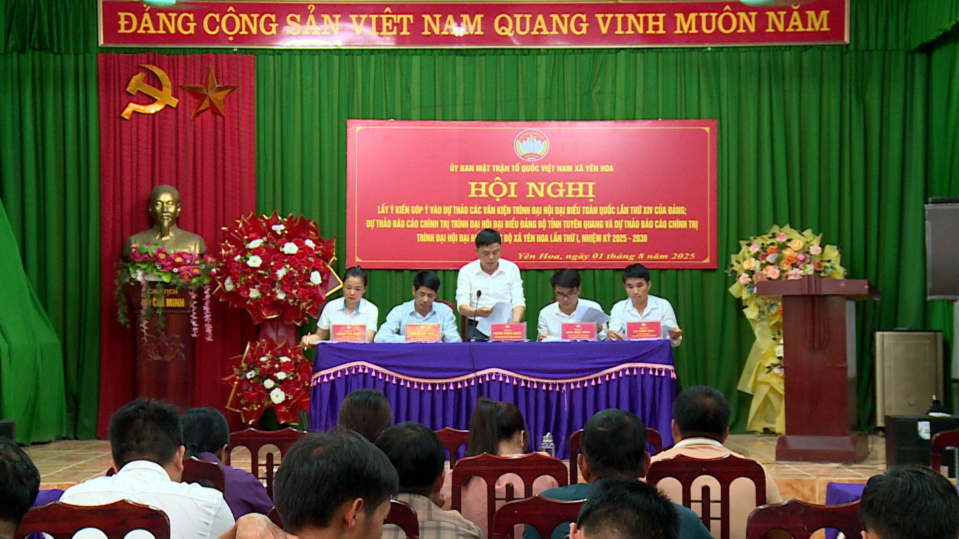 Ủy ban Mặt trận Tổ quốc xã Yên Hoa tổ chức Hội nghị lấy ý kiến tham gia vào dự thảo văn kiện Đại hội