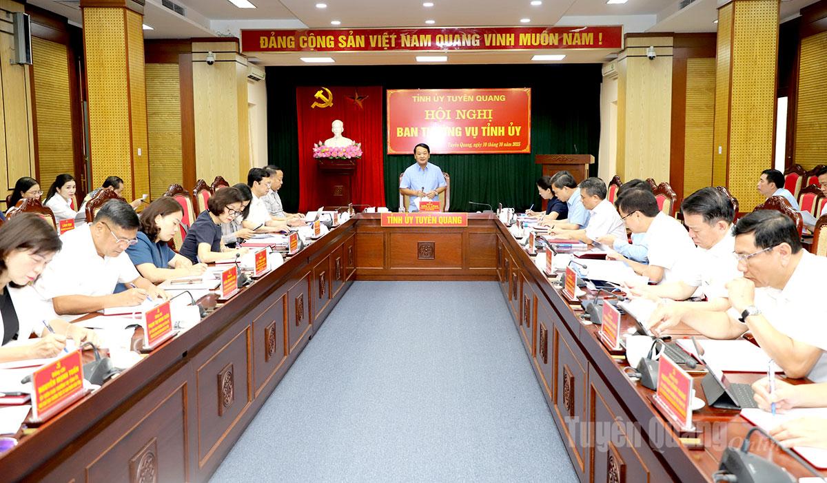 Ban Thường vụ Tỉnh ủy họp cho ý kiến vào nhiều nội dung quan trọng