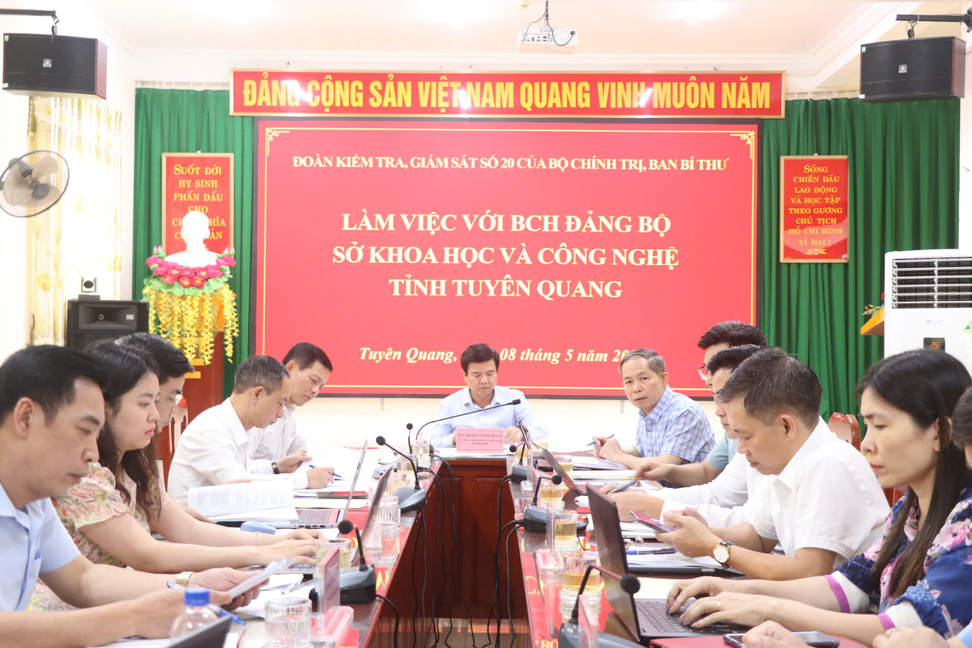 Đoàn Kiểm tra, giám sát số 20 của Bộ Chính trị, Ban Bí thư làm việc với Đảng ủy Sở Khoa học và Công nghệ tỉnh Tuyên Quang