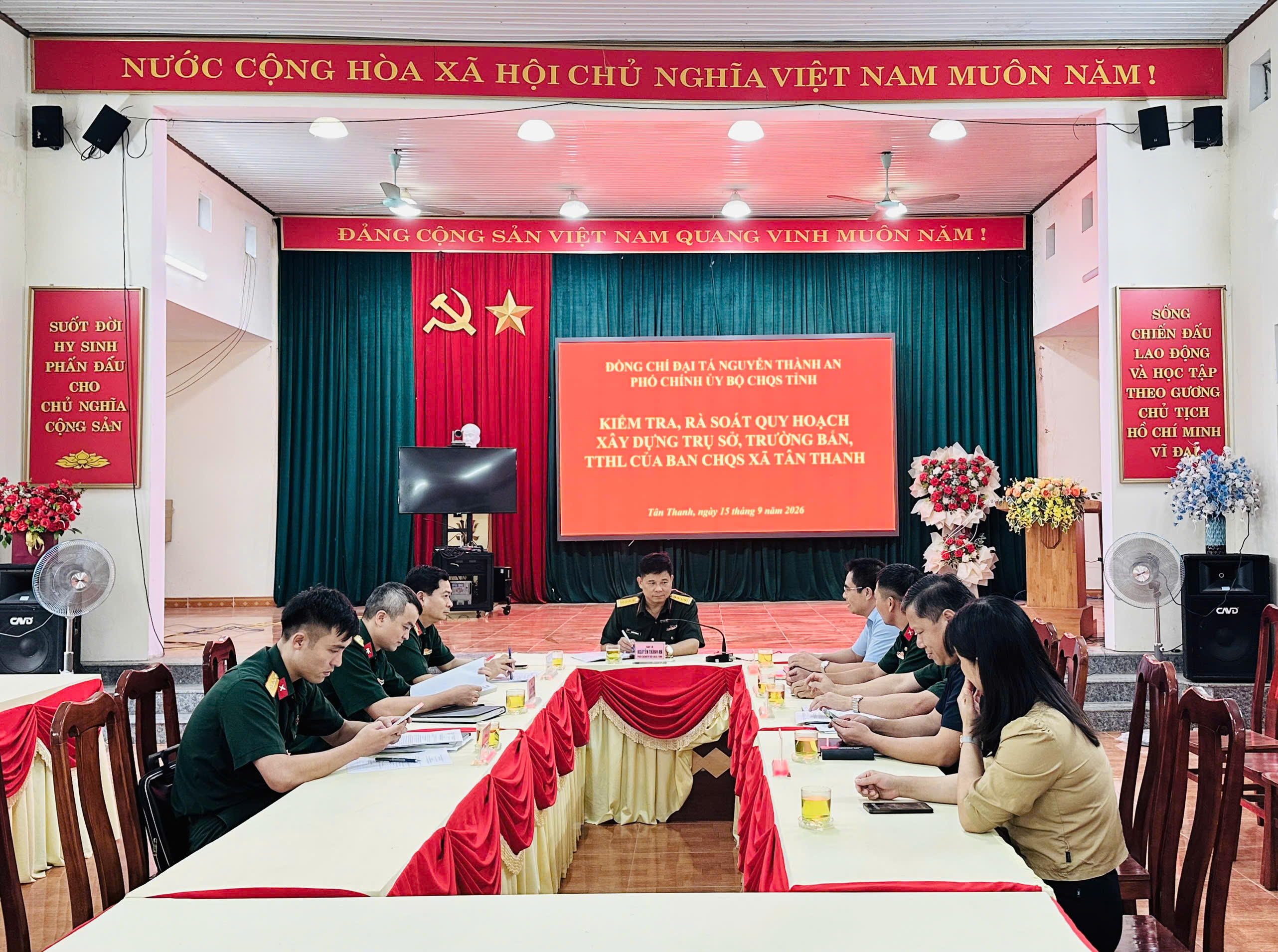 Bộ Chỉ huy quân sự tỉnh kiểm tra, khảo sát quy hoạch xây dựng trụ sở, trường bắn, thao trường huấn luyện xã Tân Thanh