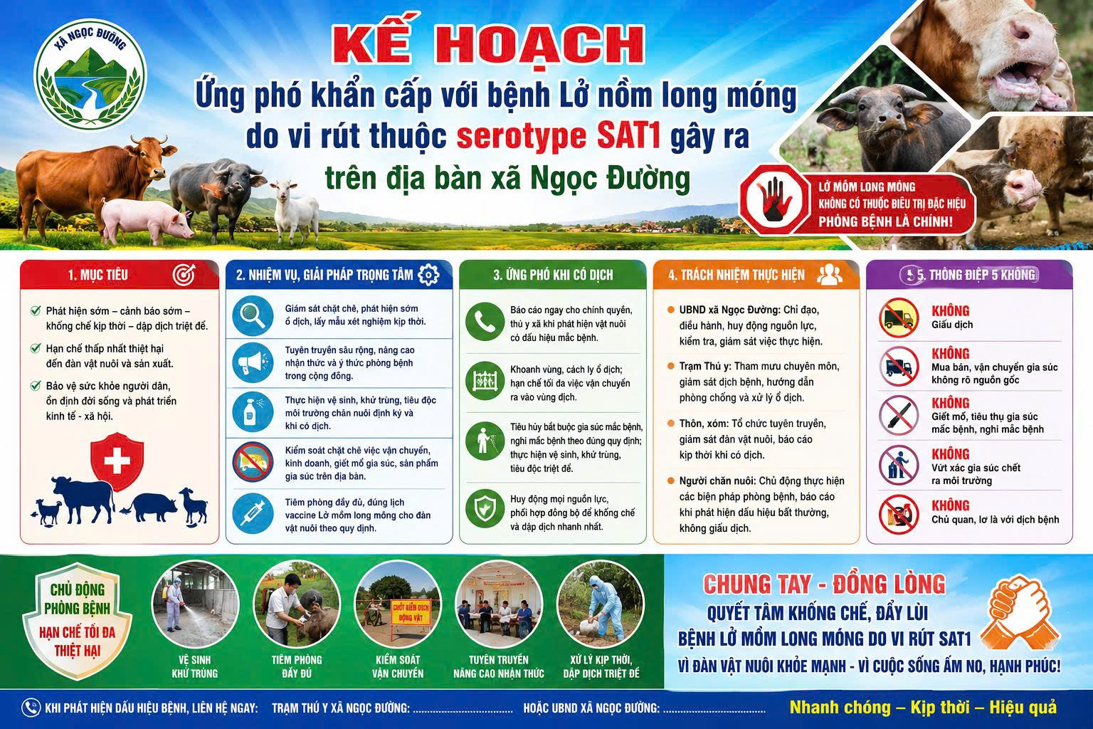 Ngọc Đường triển khai tiêm phòng gia súc, gia cầm năm 2026: Chủ động ngăn chặn dịch bệnh, bảo vệ sản xuất