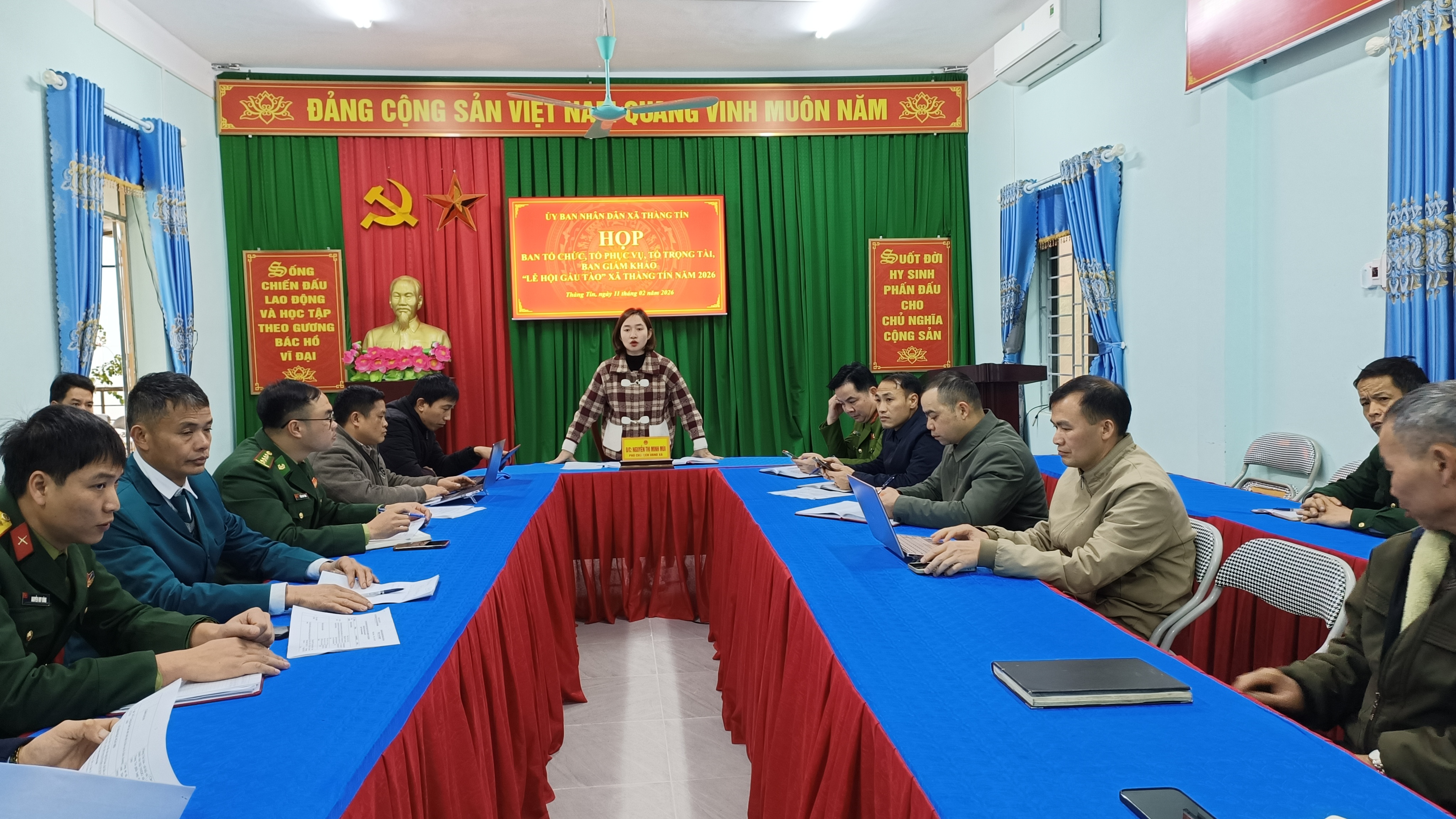 Xã Thàng Tín tổ chức họp Ban tổ chức, Tổ phục vụ, Tổ trọng tài và Ban giám khảo Lễ hội Gầu Tào xã Thàng Tín năm 2026