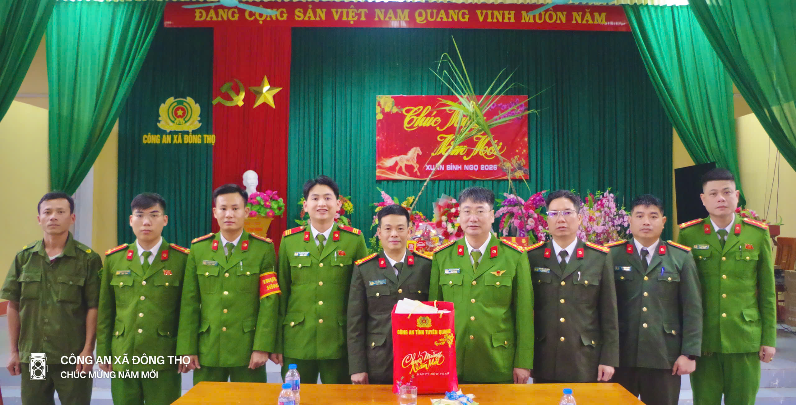 LÃNH ĐẠO CÔNG AN TỈNH KIỂM TRA CÔNG TÁC TRỰC TẾT VÀ CHÚC TẾT CÔNG AN XÃ ĐÔNG THỌ