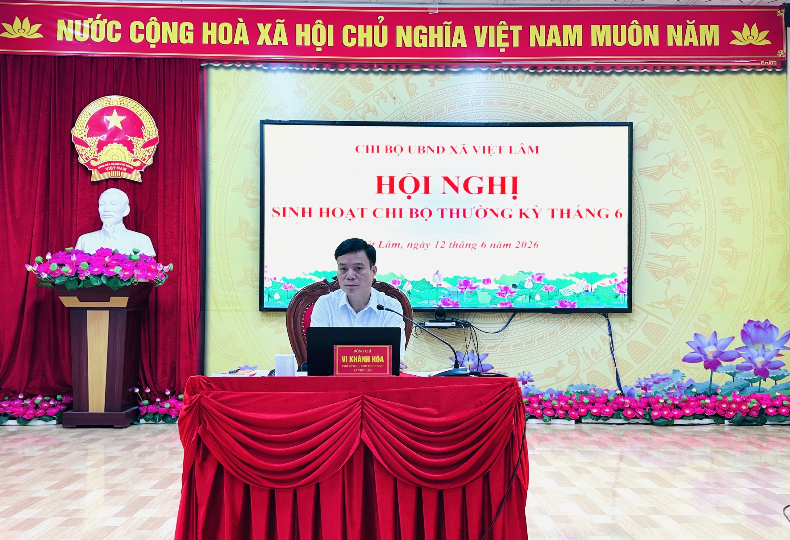 Chi bộ UBND xã Việt Lâm tổ chức Hội nghị sinh hoạt chi bộ thường kỳ tháng 6