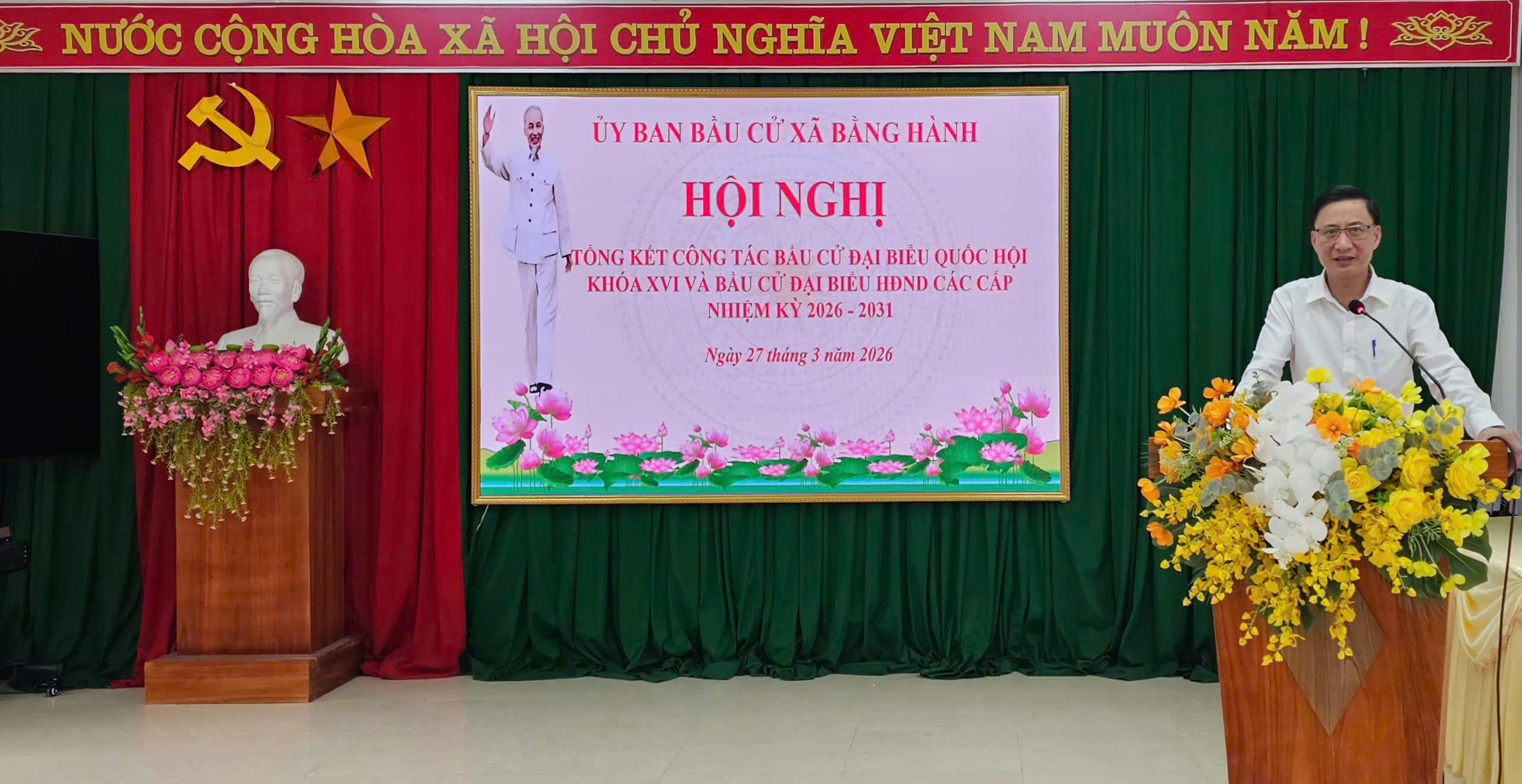 XÃ BẰNG HÀNH TỔ CHỨC HỘI NGHỊ TỔNG KẾT CÔNG TÁC BẦU CỬ ĐÁNH GIÁ TOÀN DIỆN, RÚT RA BÀI HỌC KINH NGHIỆM