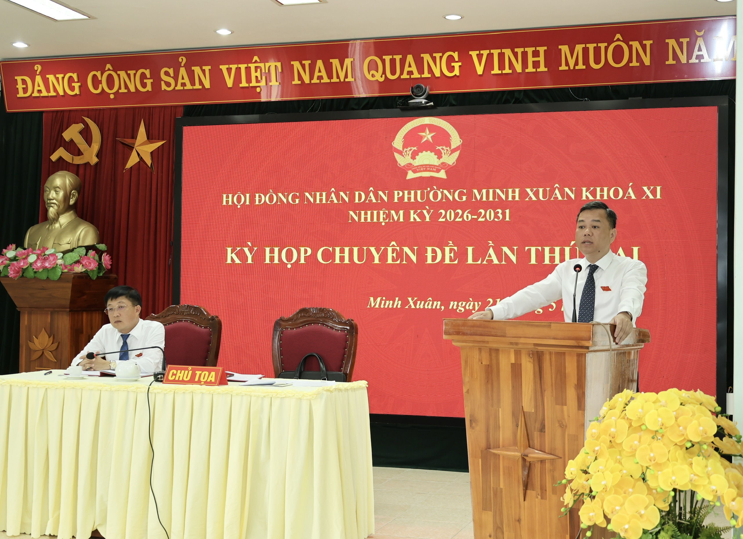 Kỳ họp chuyên đề lần thứ hai, HĐND phường Minh Xuân thông qua các nghị quyết điều chỉnh đầu tư công
