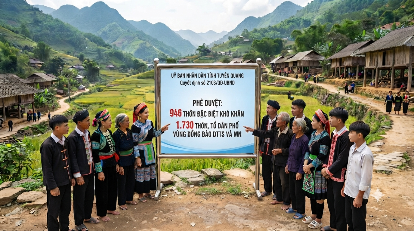 Quyết định phê duyệt danh sách thôn vùng đồng bào dân tộc thiểu số và miền núi, thôn đặc biệt khó khăn giai đoạn 2026-2030 trên địa bàn tỉnh Tuyên Quang